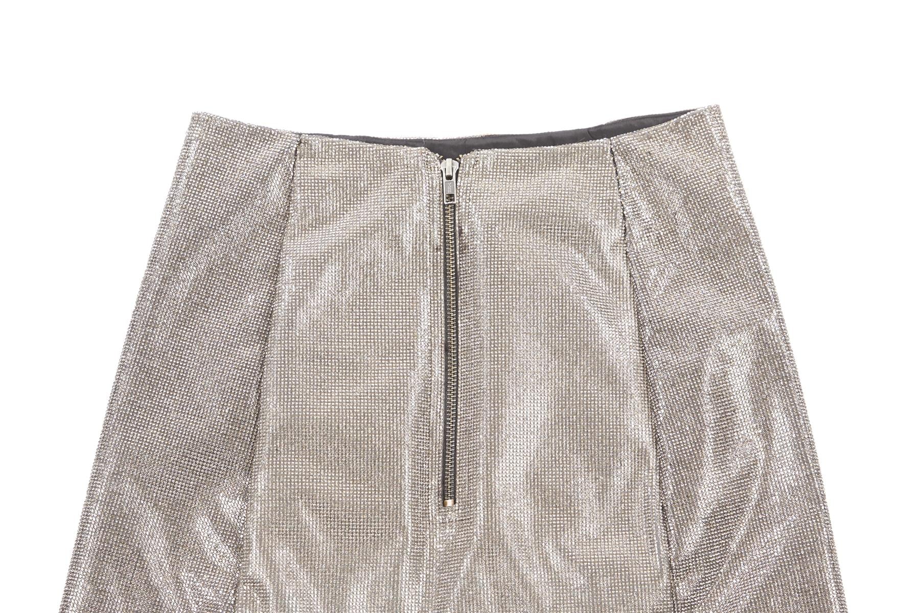 FRAME SILVER CRYSTAL MINI SKIRT US 0 UK 4 - Image 5