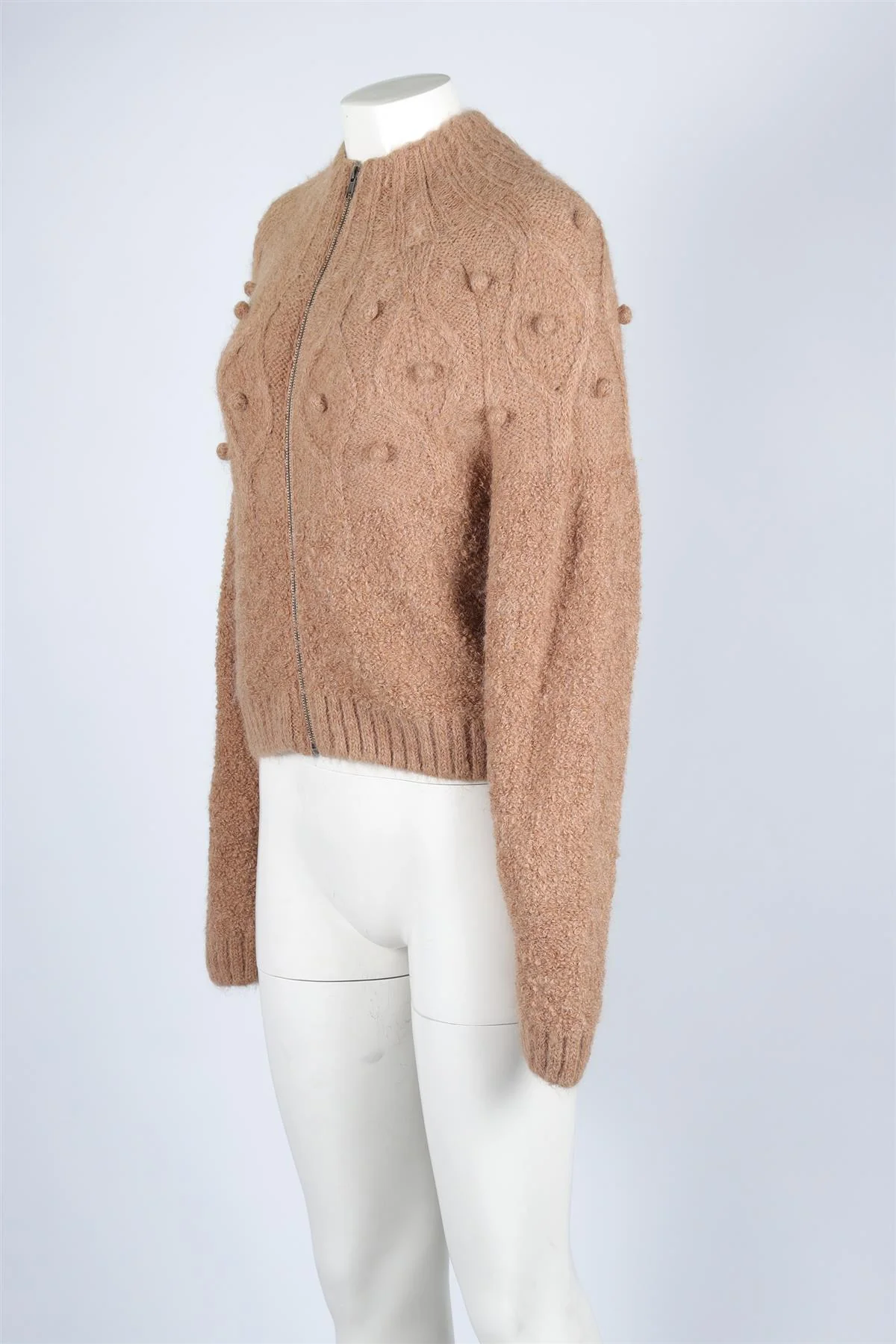 FRAME TAN ALPACA CARDIGAN MEDIUM - Image 3