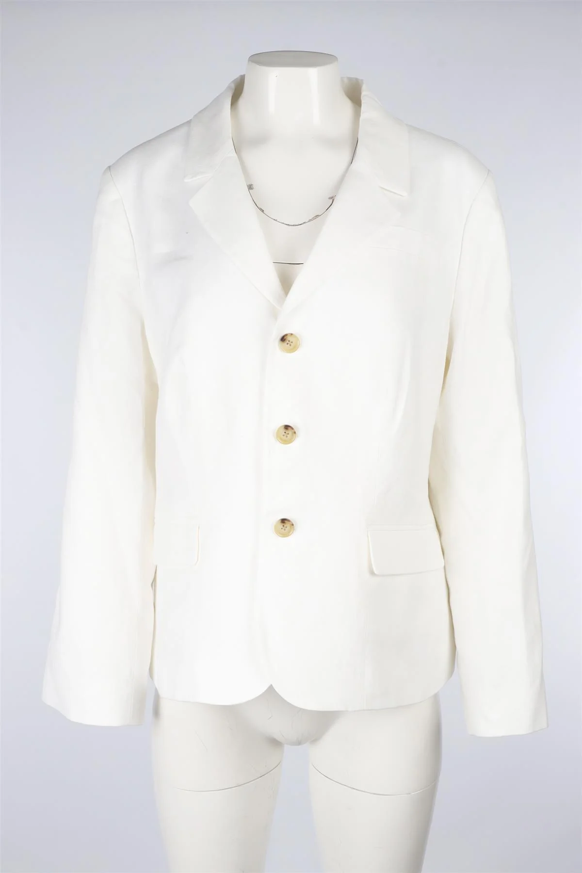 FRAME WHITE LINEN BLAZER UK 16 - Image 2