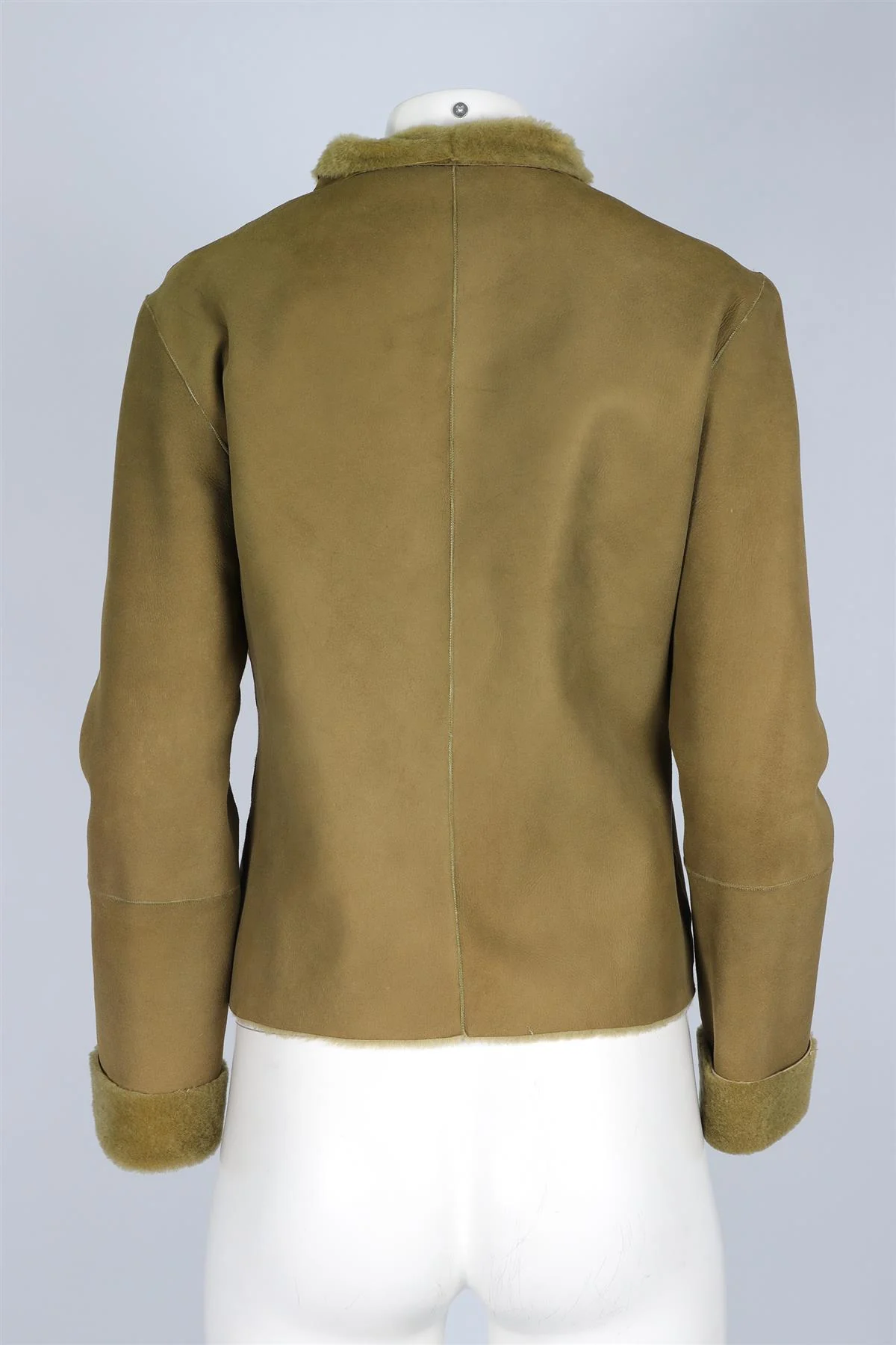 FRANCK NAMANI GREEN SHEARLING AND SUEDE JACKET IT 40 UK 8 - Image 4