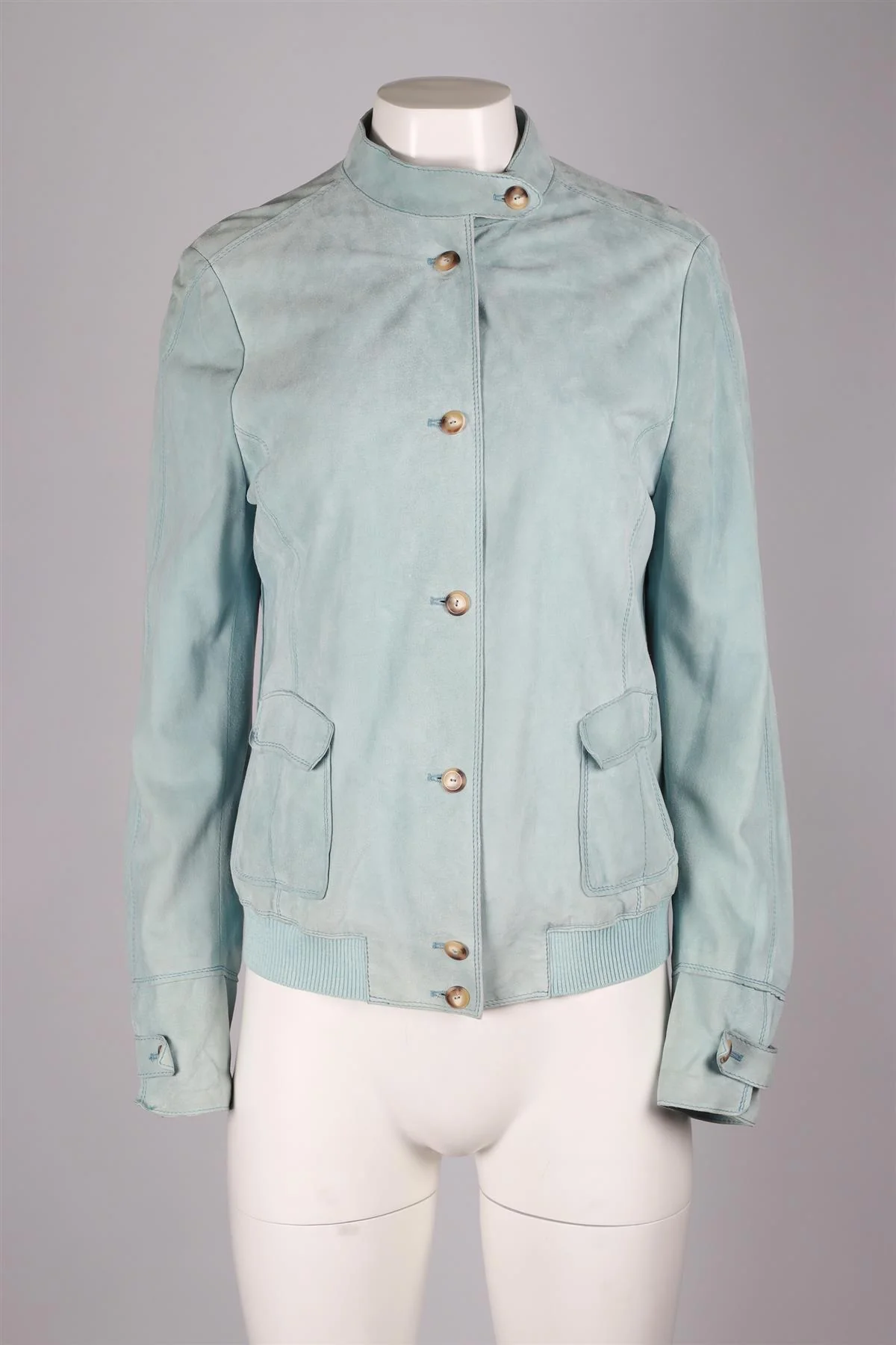 FRANK NAMANI BLUE SUEDE JACKET FR 46 UK 18 - Image 2