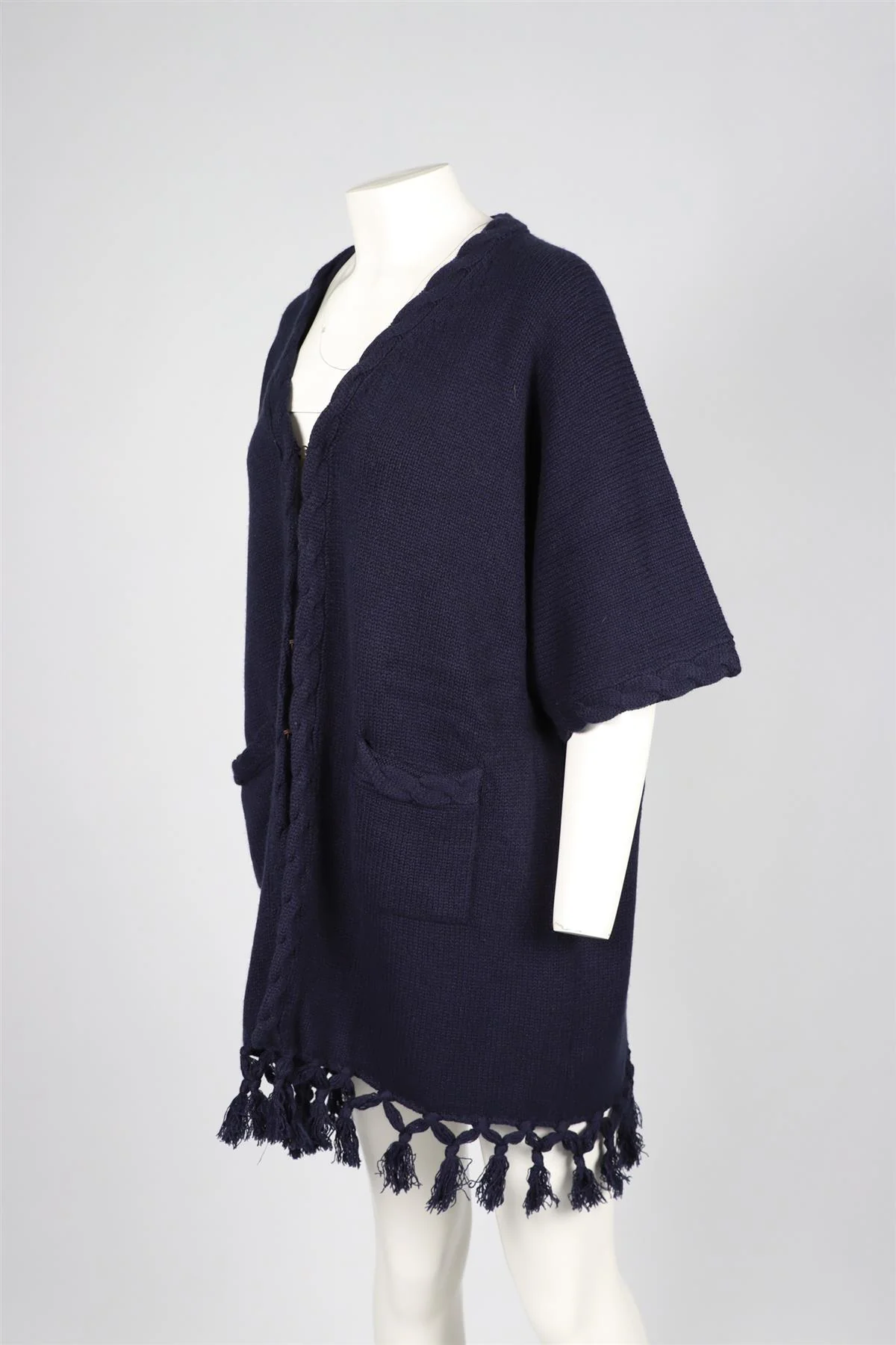 FRANK NAMANI NAVY CASHMERE CARDIGAN - Image 3