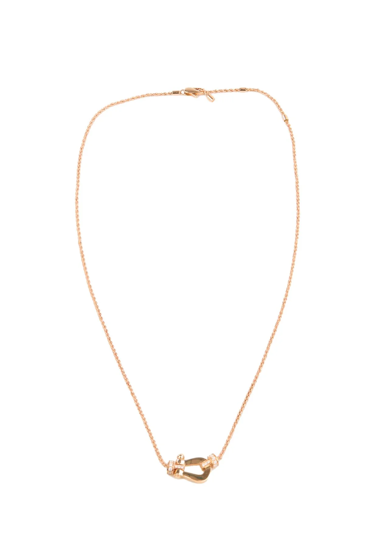 FRED FORCE 10 SMALL 18K ROSE GOLD CHAIN NECKLACE 40-45 CM - Image 2