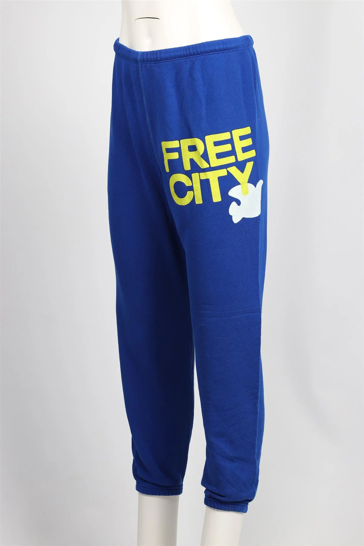 FREE CITY BLUE COTTON TRACK PANTS SMALL - Image 3