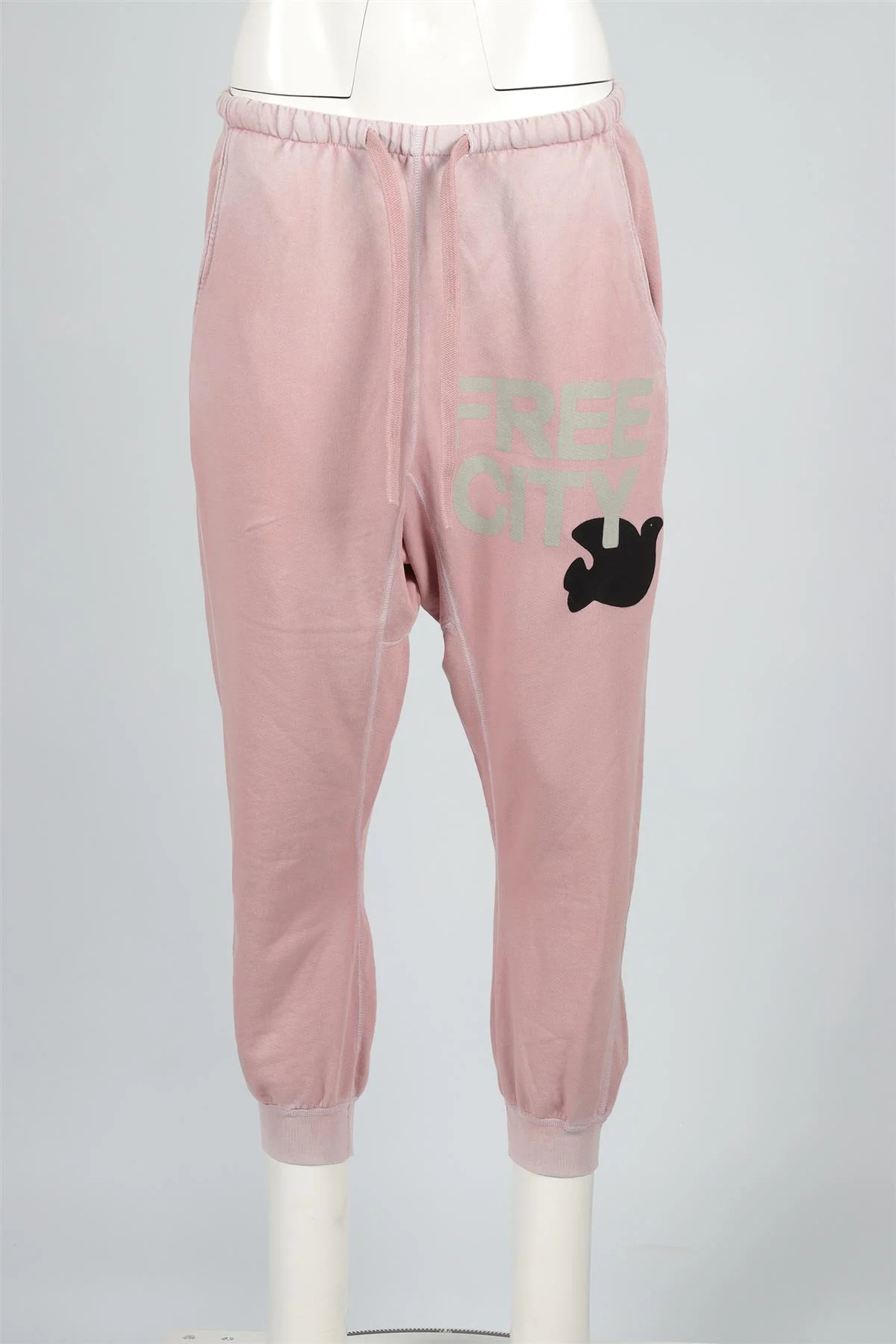 FREE CITY PINK COTTON TRACK PANTS SMALL - Image 2