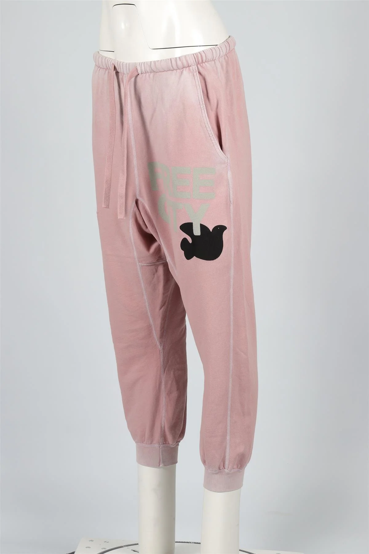FREE CITY PINK COTTON TRACK PANTS SMALL - Image 3
