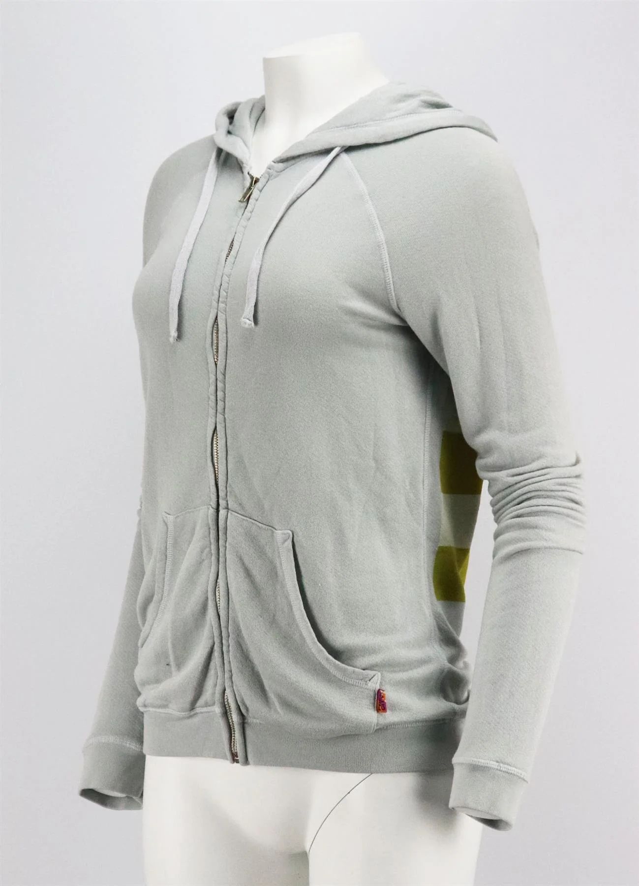 FREE CITY PRINTED COTTON BLEND TERRY HOODIE UK 6 - Image 3