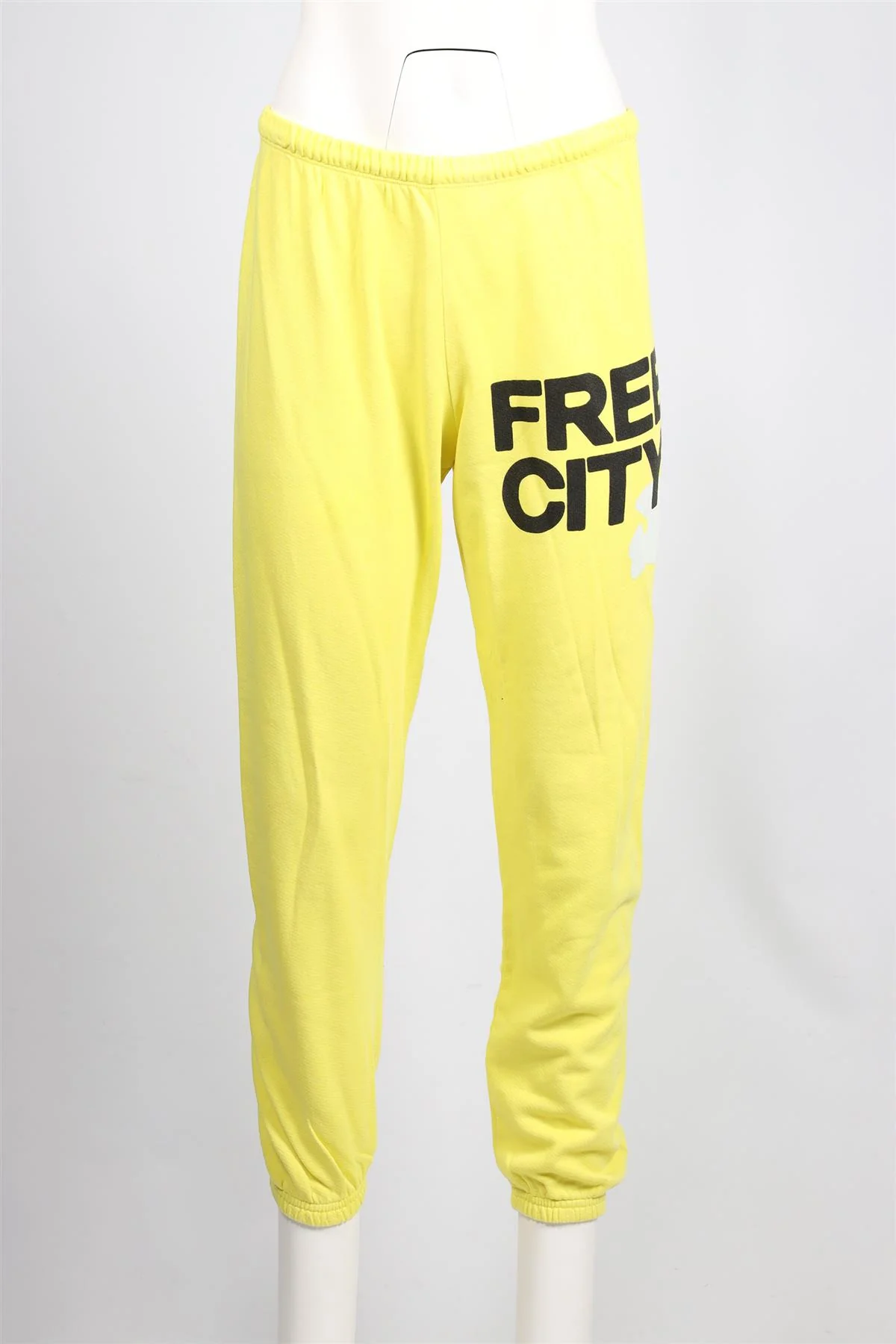 FREE CITY YELLOW COTTON TRACK PANTS SMALL - Image 2