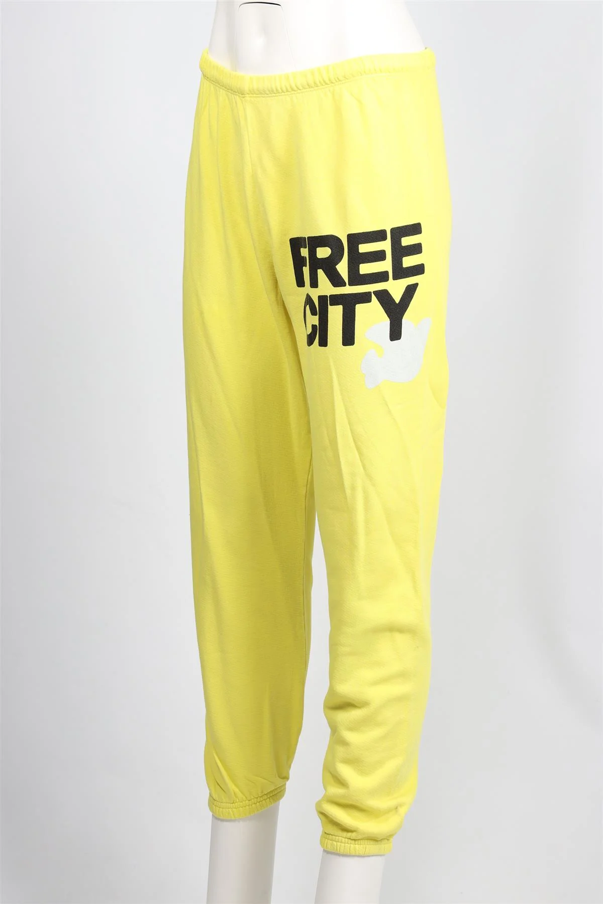 FREE CITY YELLOW COTTON TRACK PANTS SMALL - Image 3