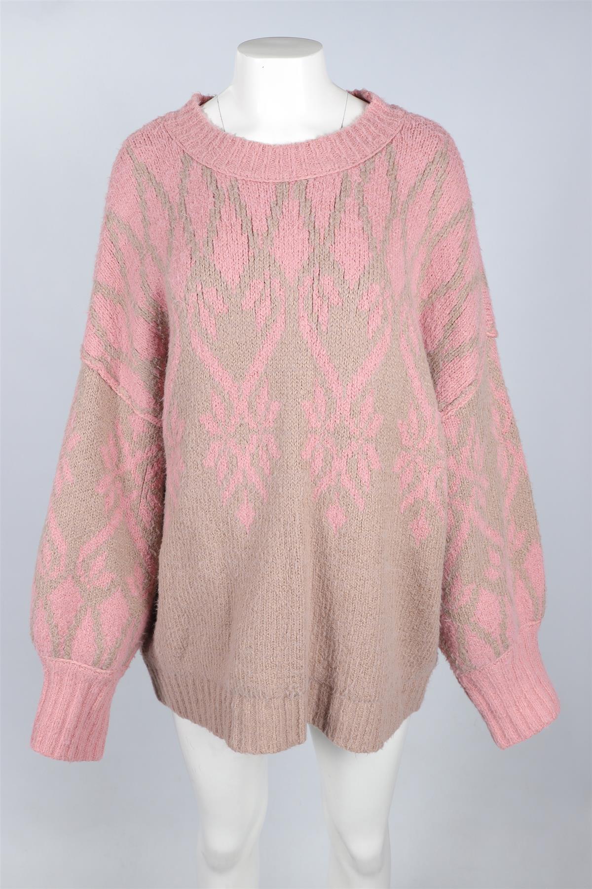 FREE PEOPLE PINK WOOL SWEATER MEDIUM - Image 2