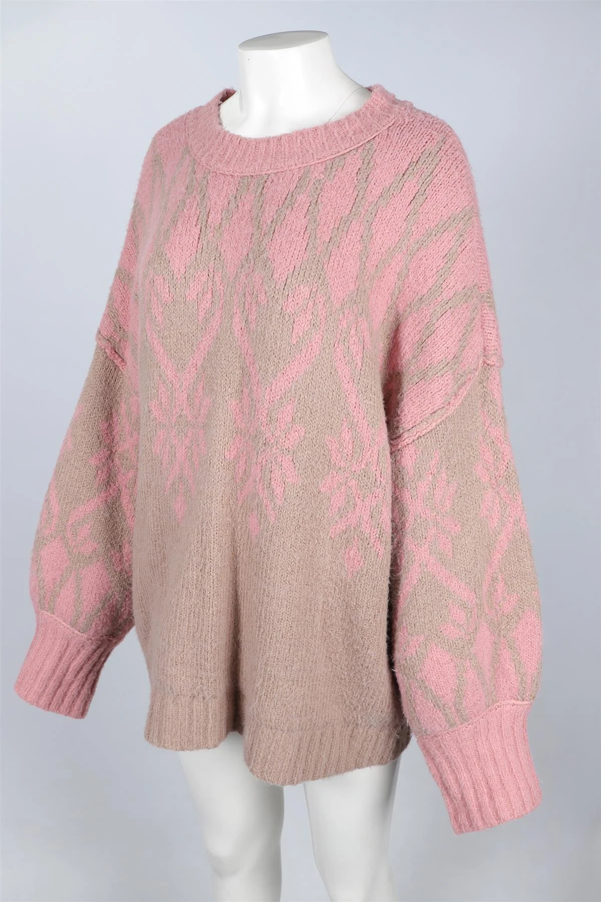 FREE PEOPLE PINK WOOL SWEATER MEDIUM - Image 3
