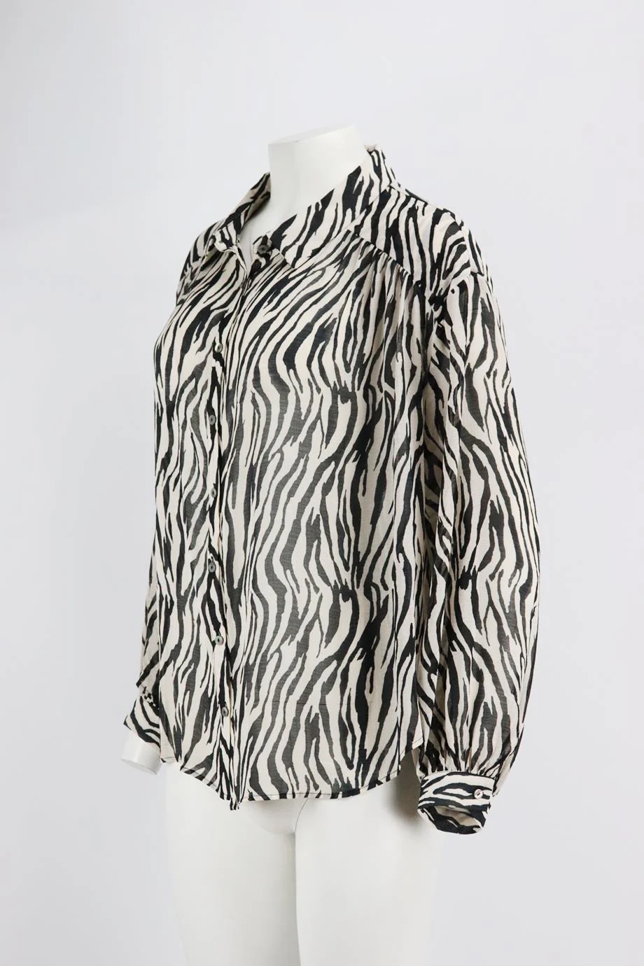 FREE PEOPLE PRINTED CREPE SHIRT MEDIUM - Image 3