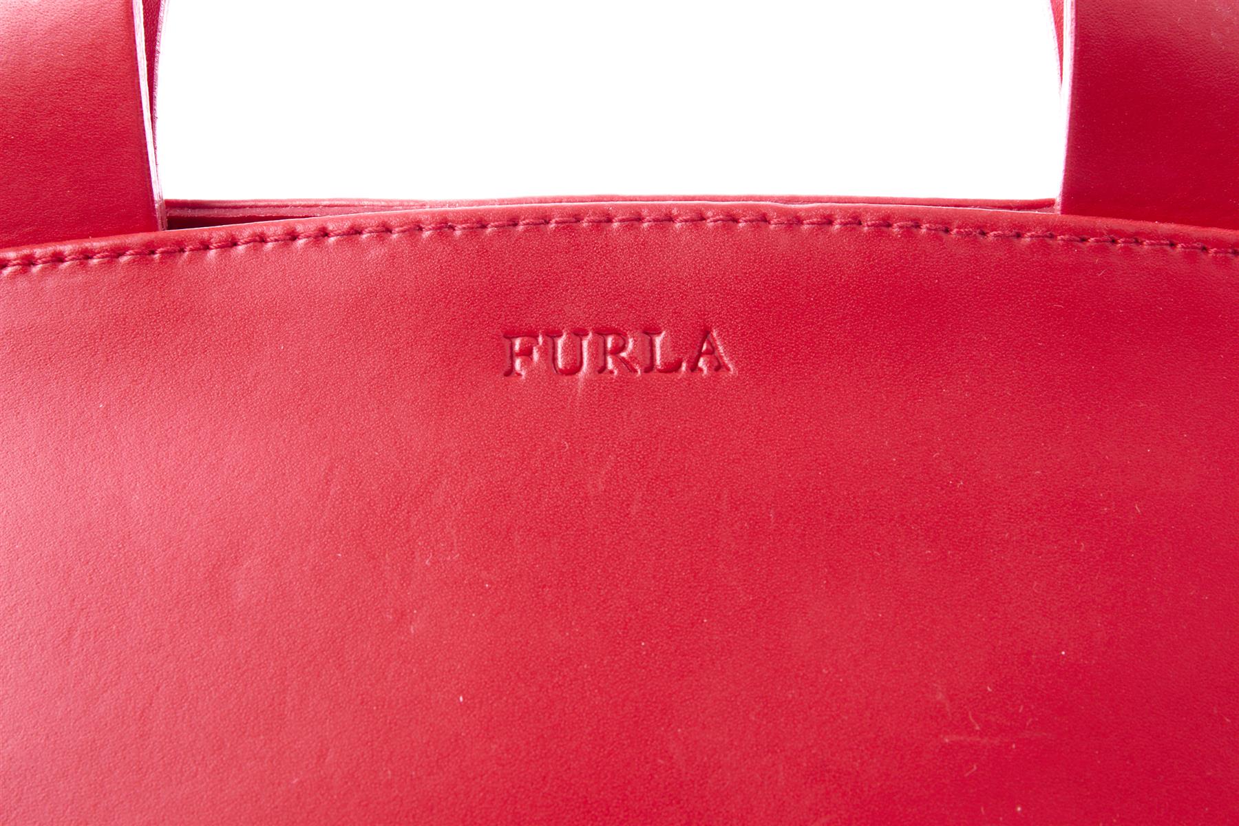 FURLA RED LEATHER TOTE BAG - Image 8
