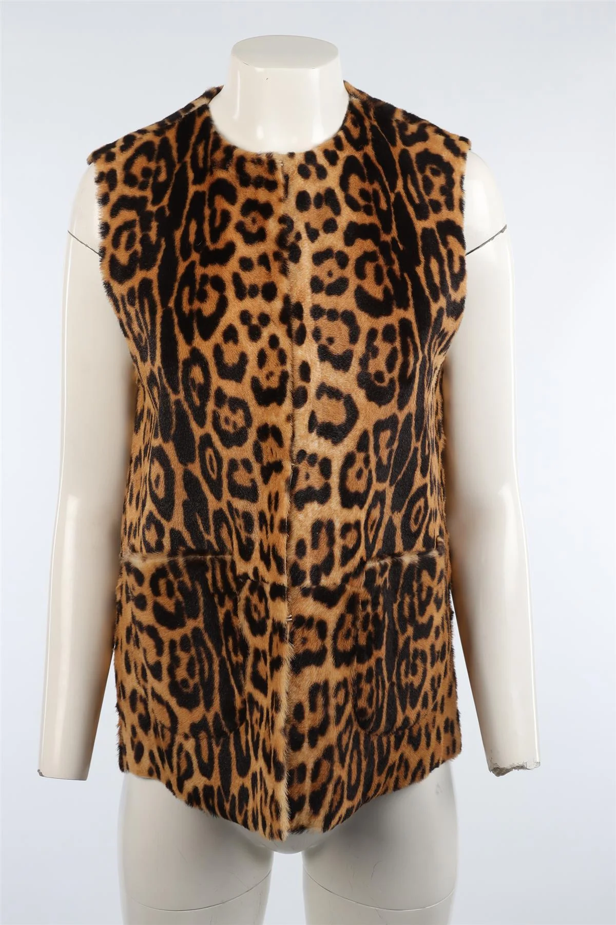 FURLING BY GIANI BROWN FUR GILET MEDIUM - Image 2