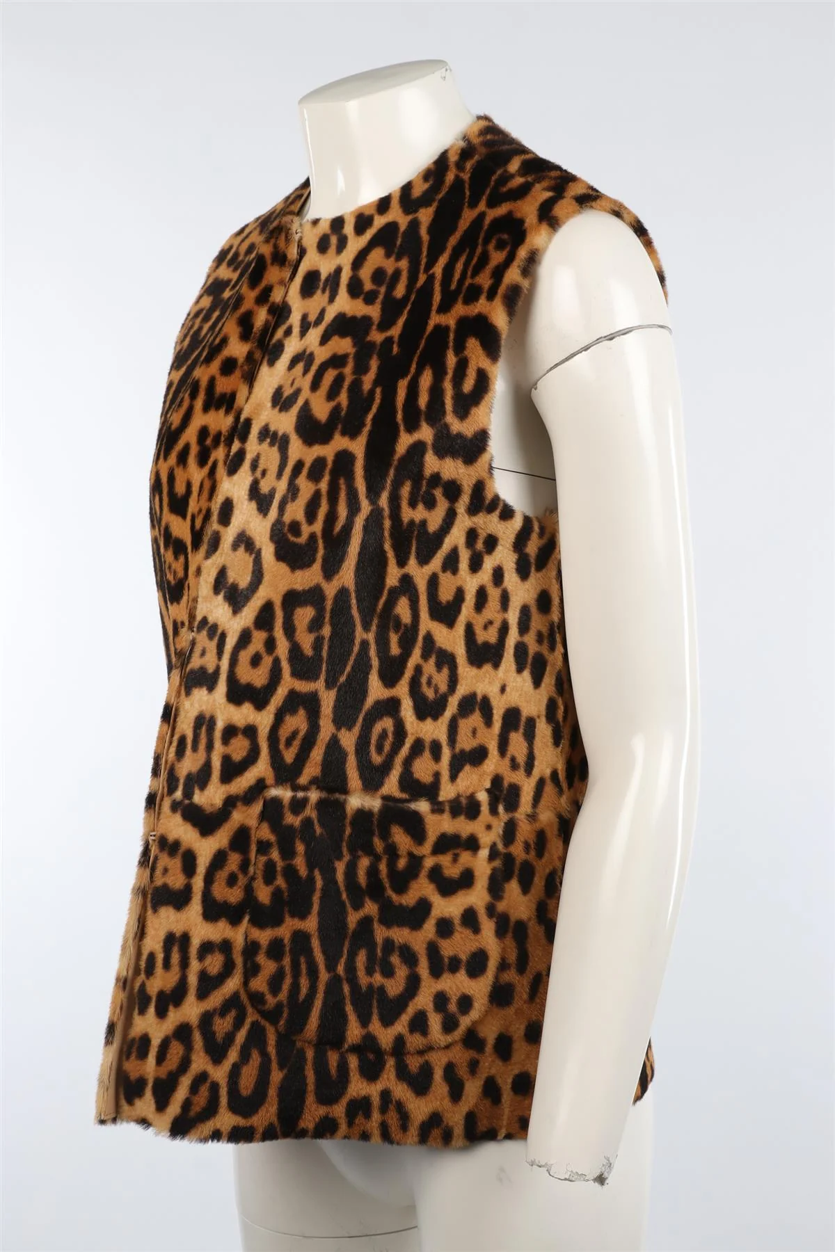 FURLING BY GIANI BROWN FUR GILET MEDIUM - Image 3