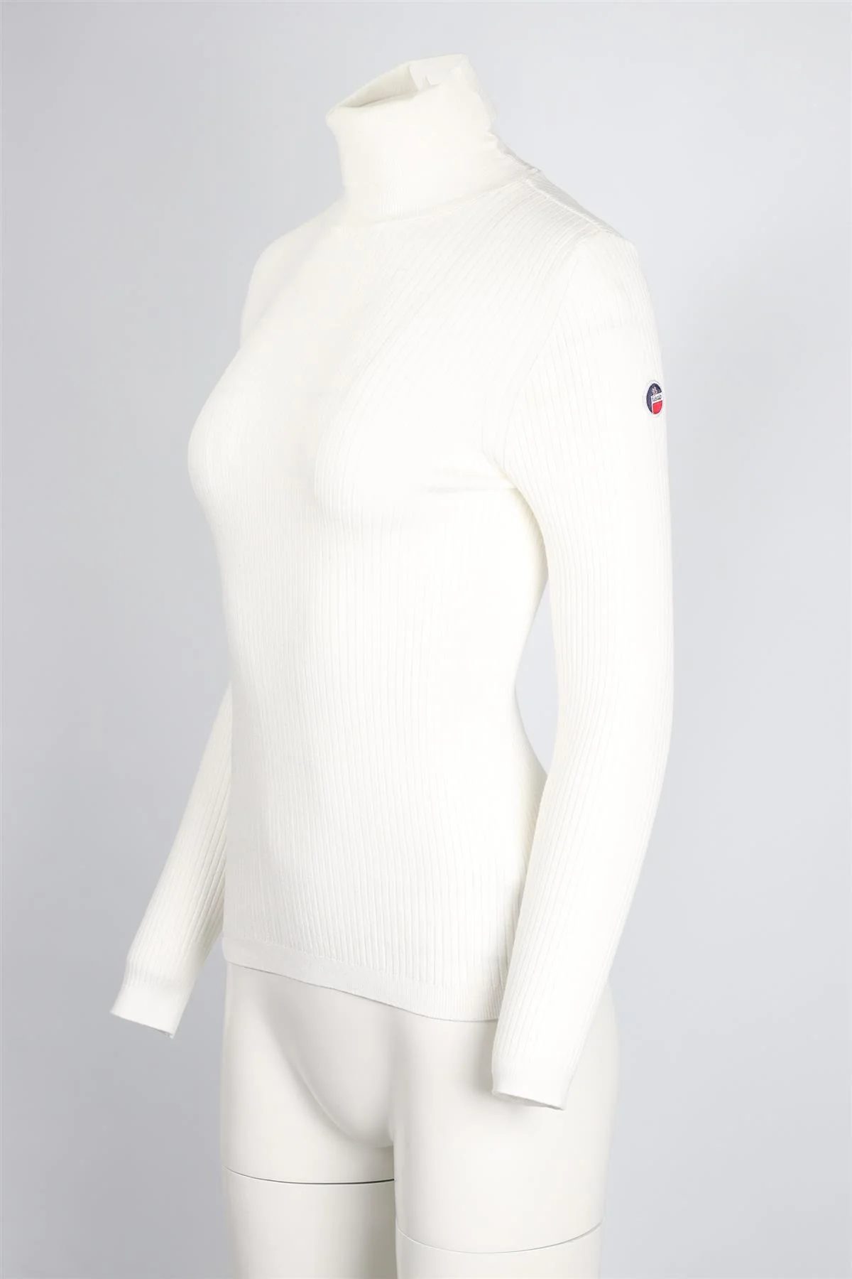 FUSALP WHITE RIBBED KNIT TOP SMALL - Image 3