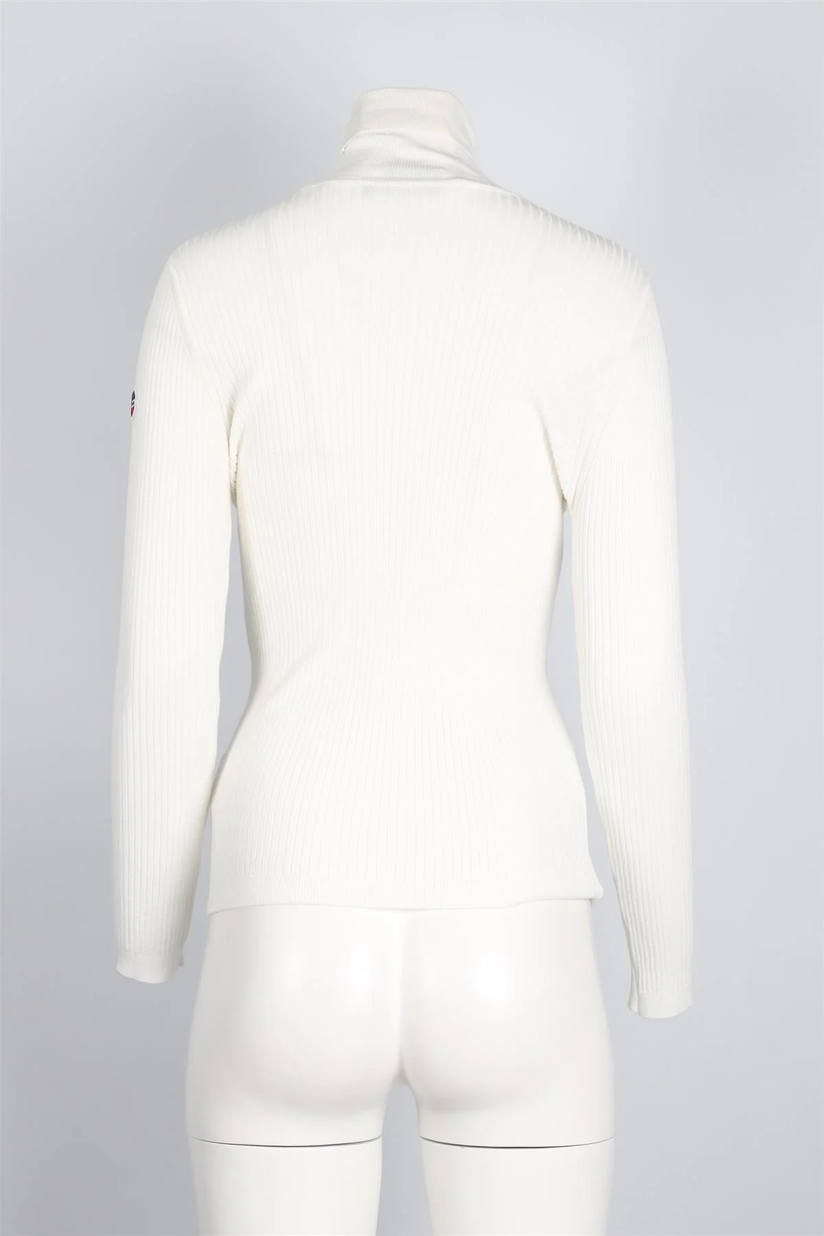 FUSALP WHITE RIBBED KNIT TOP SMALL - Image 4