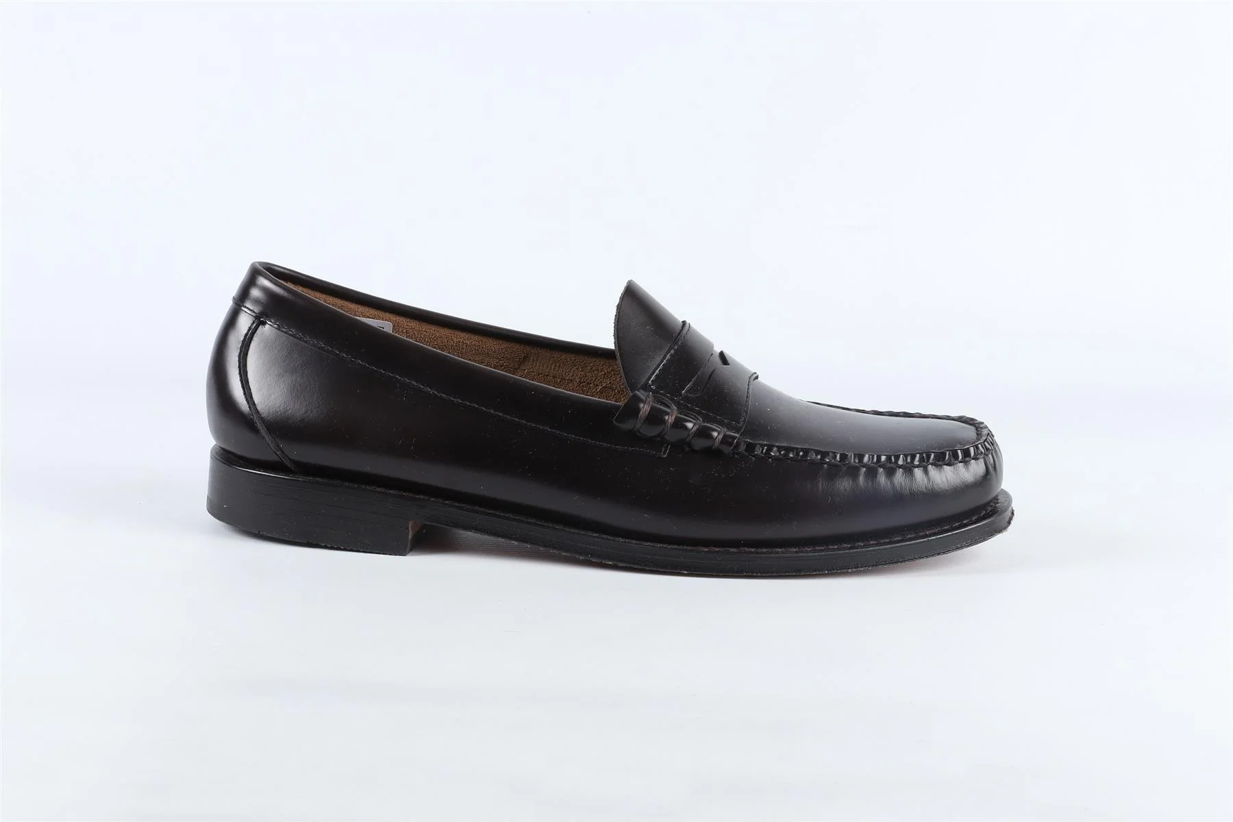 G.H. BASS BLACK MEN'S LEATHER LOAFERS UK 10.5 EU 44.5 US 11.5 - Image 2