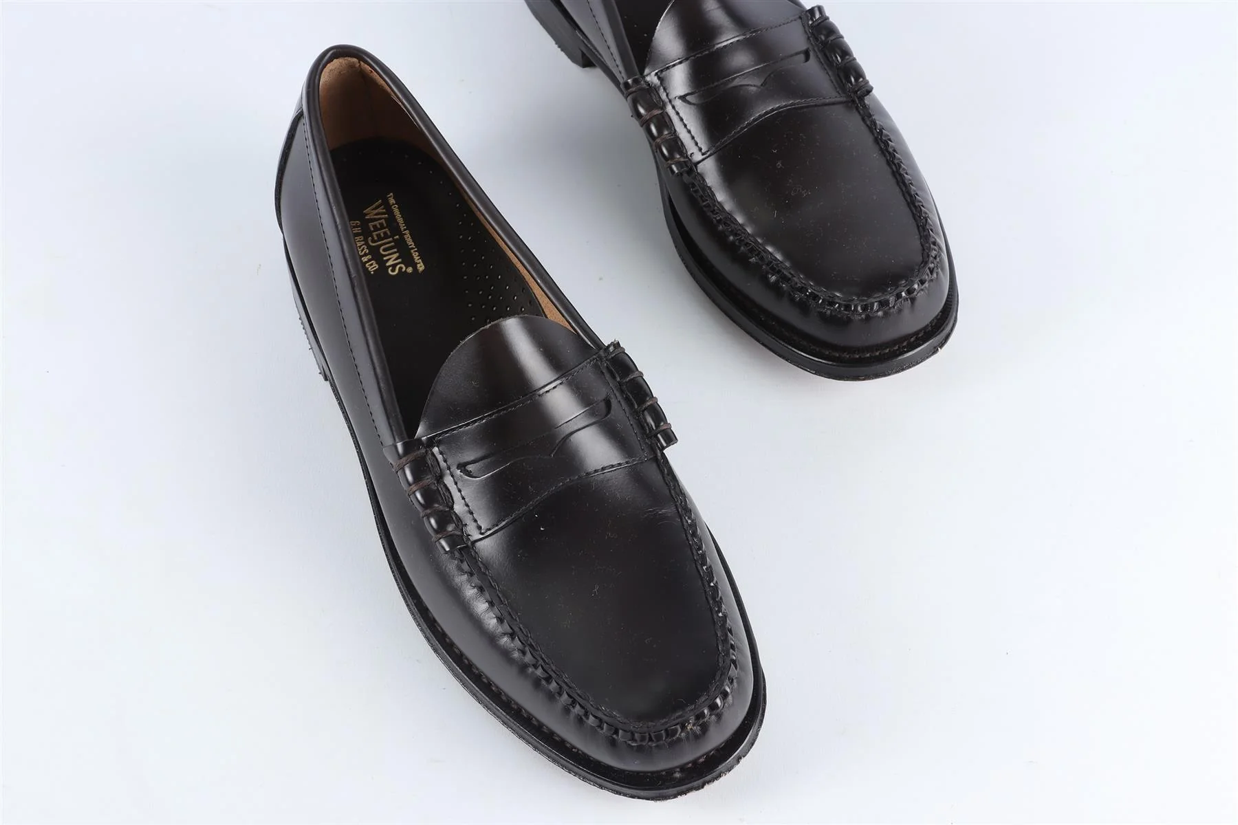 G.H. BASS BLACK MEN'S LEATHER LOAFERS UK 10.5 EU 44.5 US 11.5 - Image 4