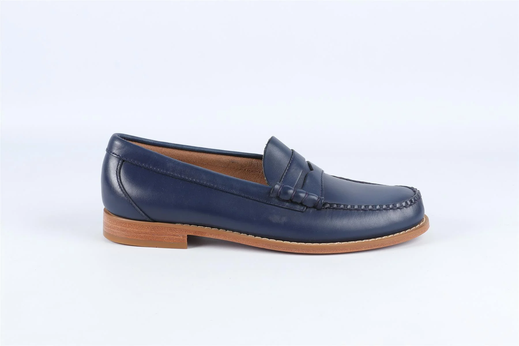 G.H.BASS NAVY MEN'S LEATHER LOAFERS UK 8.5 EU 42.5 US 9.5 - Image 2