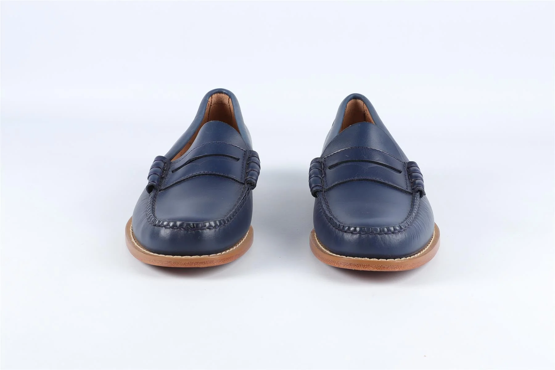 G.H.BASS NAVY MEN'S LEATHER LOAFERS UK 8.5 EU 42.5 US 9.5 - Image 3