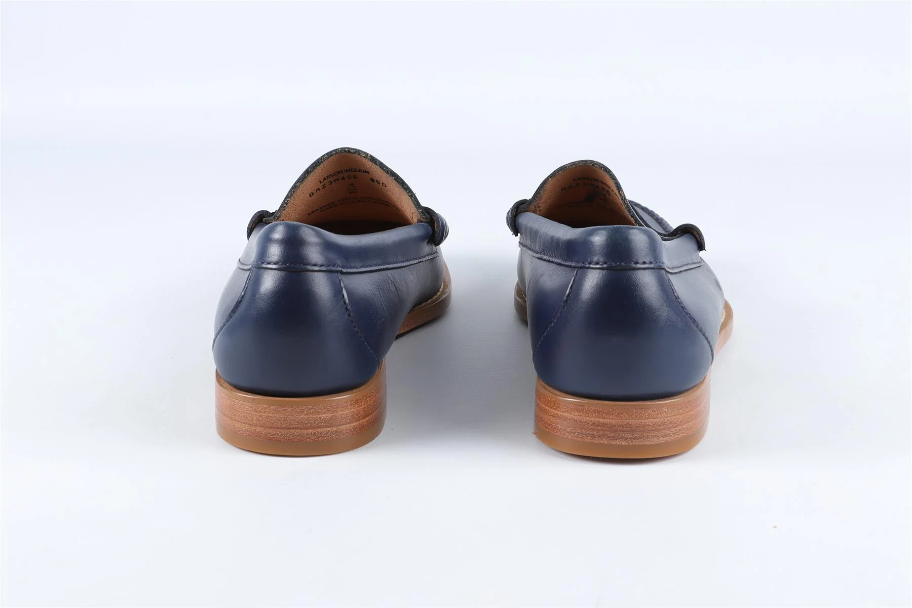G.H.BASS NAVY MEN'S LEATHER LOAFERS UK 8.5 EU 42.5 US 9.5 - Image 5