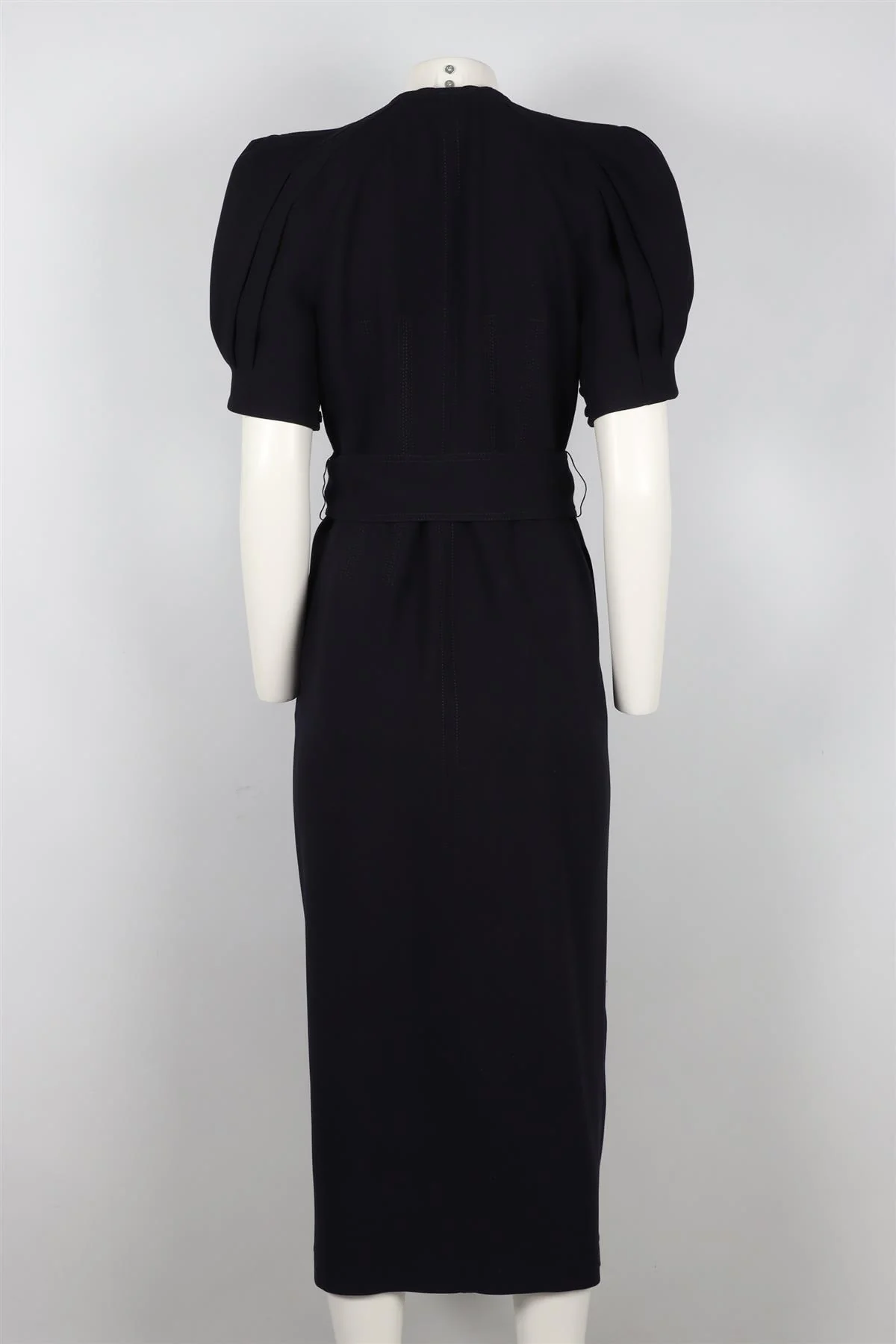 GABRIELA HEARST NAVY BELTED WOOL MAXI DRESS IT 44 UK 12 - Image 4