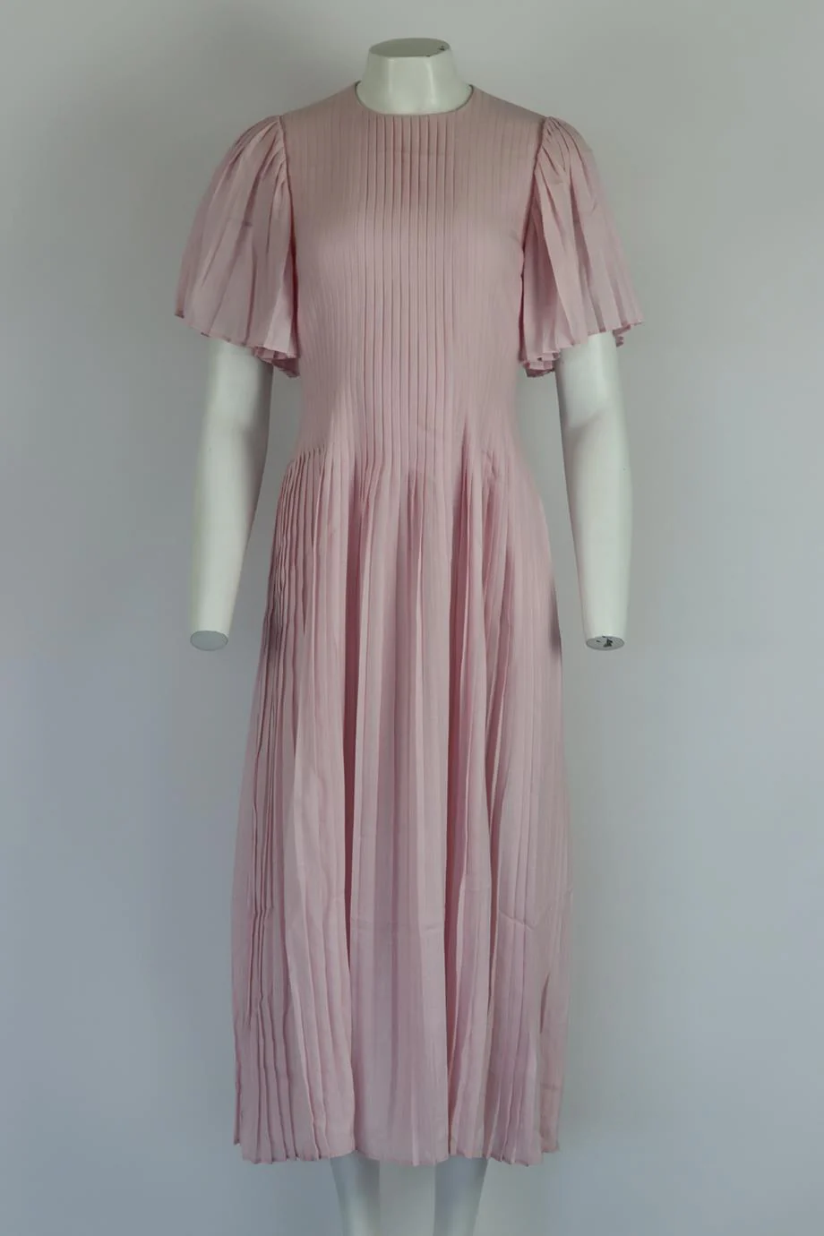 GABRIELA HEARST PLEATED CASHMERE AND WOOL BLEND MIDI DRESS IT 40 UK 8 - Image 2