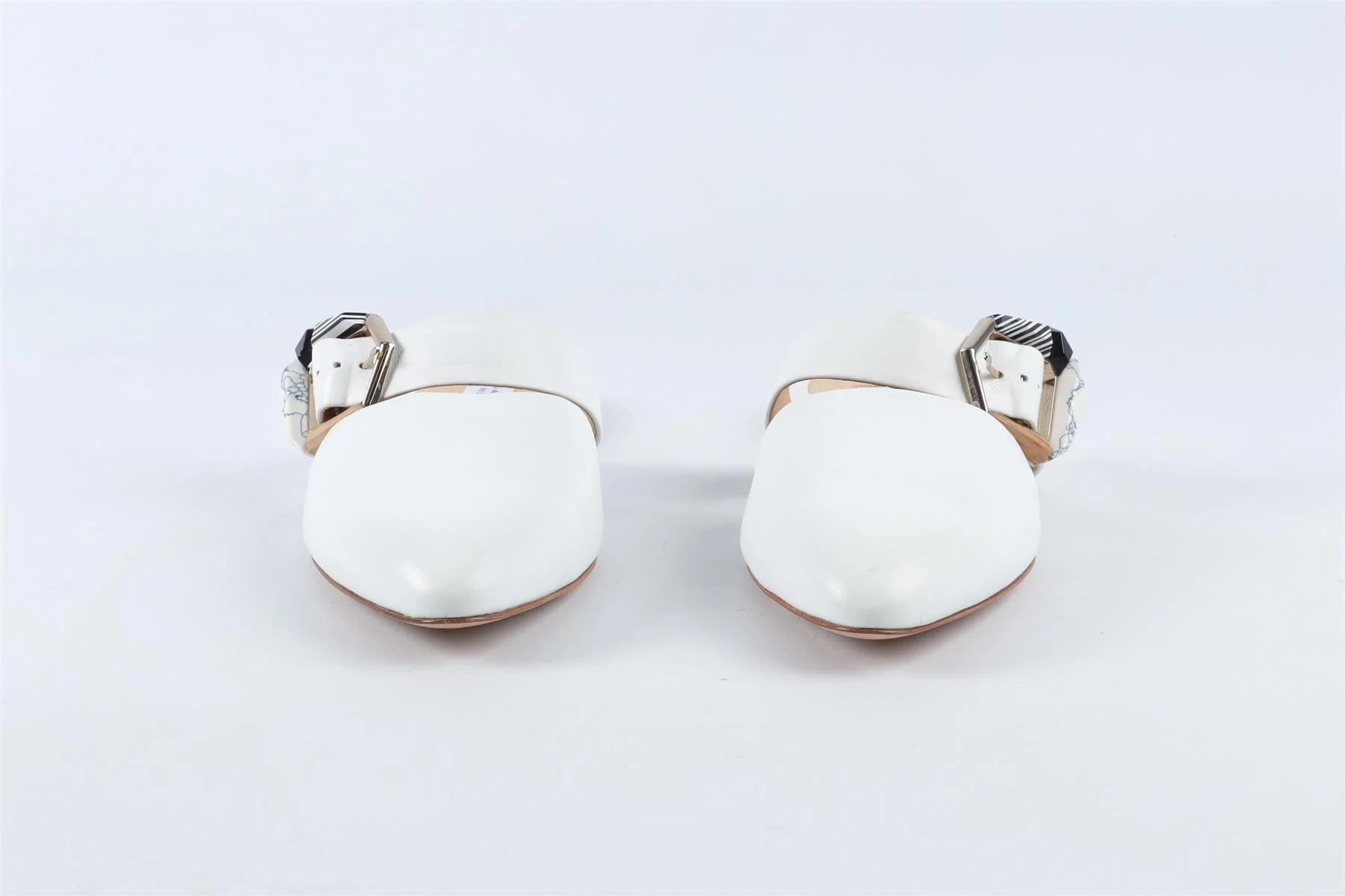 GABRIELA HEARST WHITE LEATHER MULES EU 38 UK 5 US 8 - Image 3