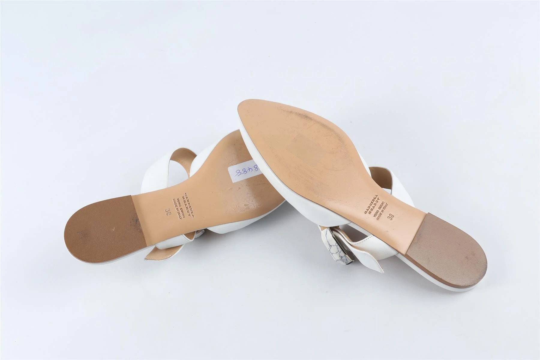 GABRIELA HEARST WHITE LEATHER MULES EU 38 UK 5 US 8 - Image 6