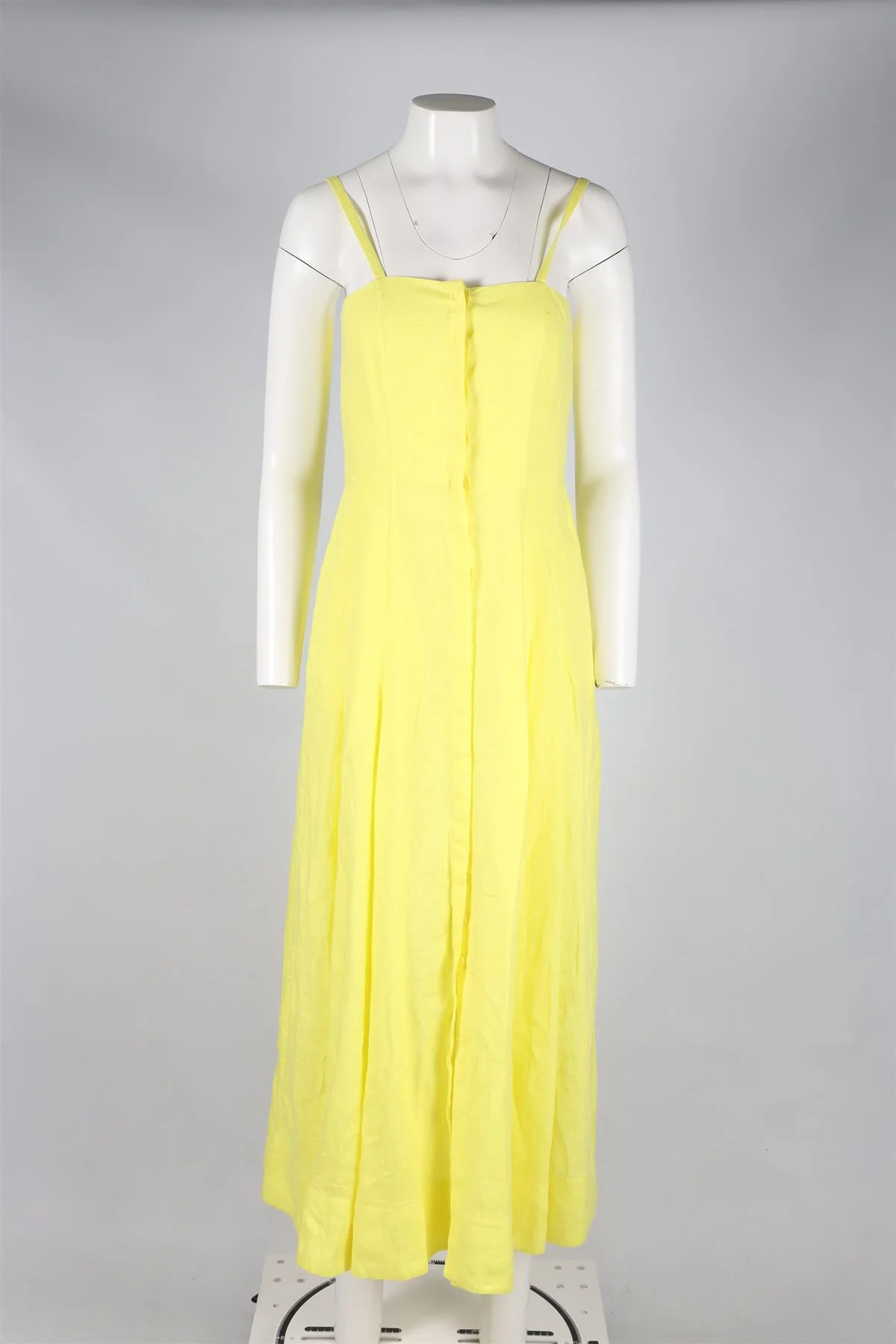 GABRIELA HEARST YELLOW LINEN MAXI DRESS IT 40 UK 8 - Image 6