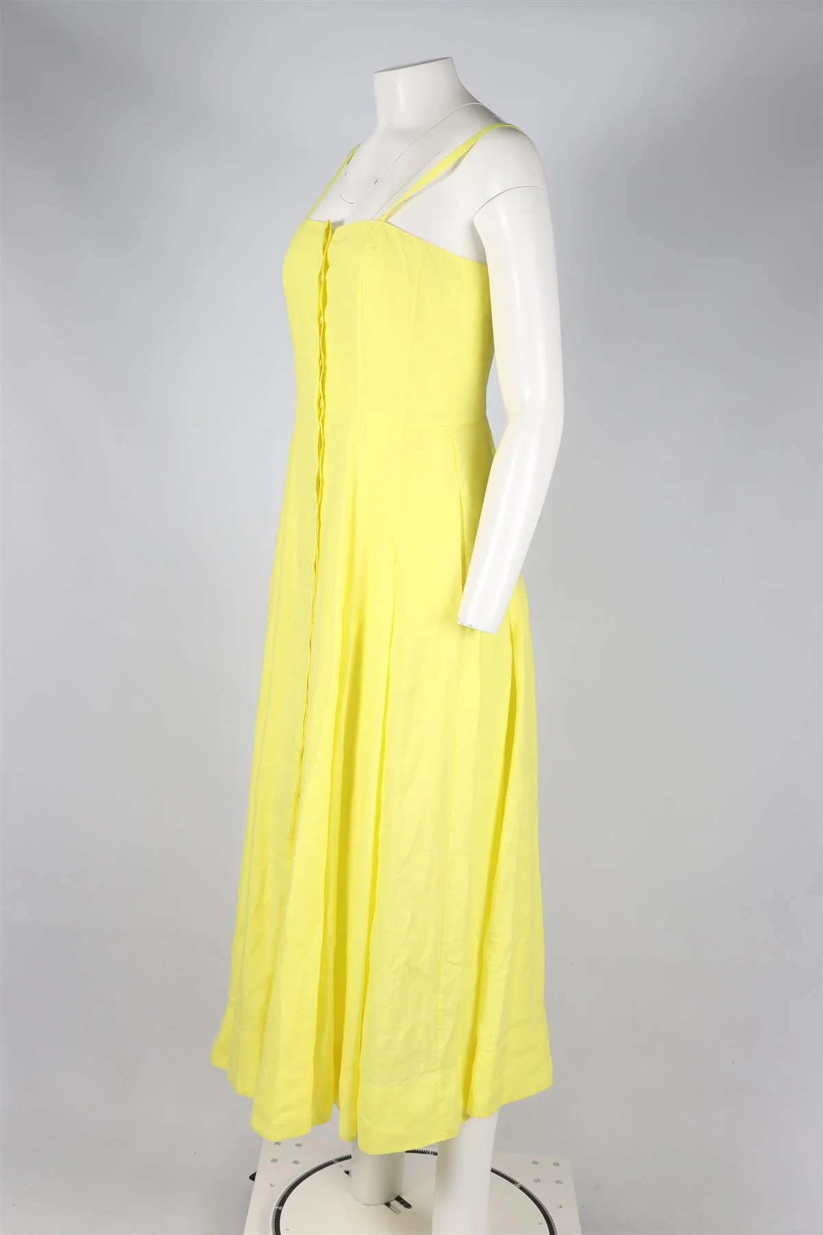 GABRIELA HEARST YELLOW LINEN MAXI DRESS IT 40 UK 8 - Image 7