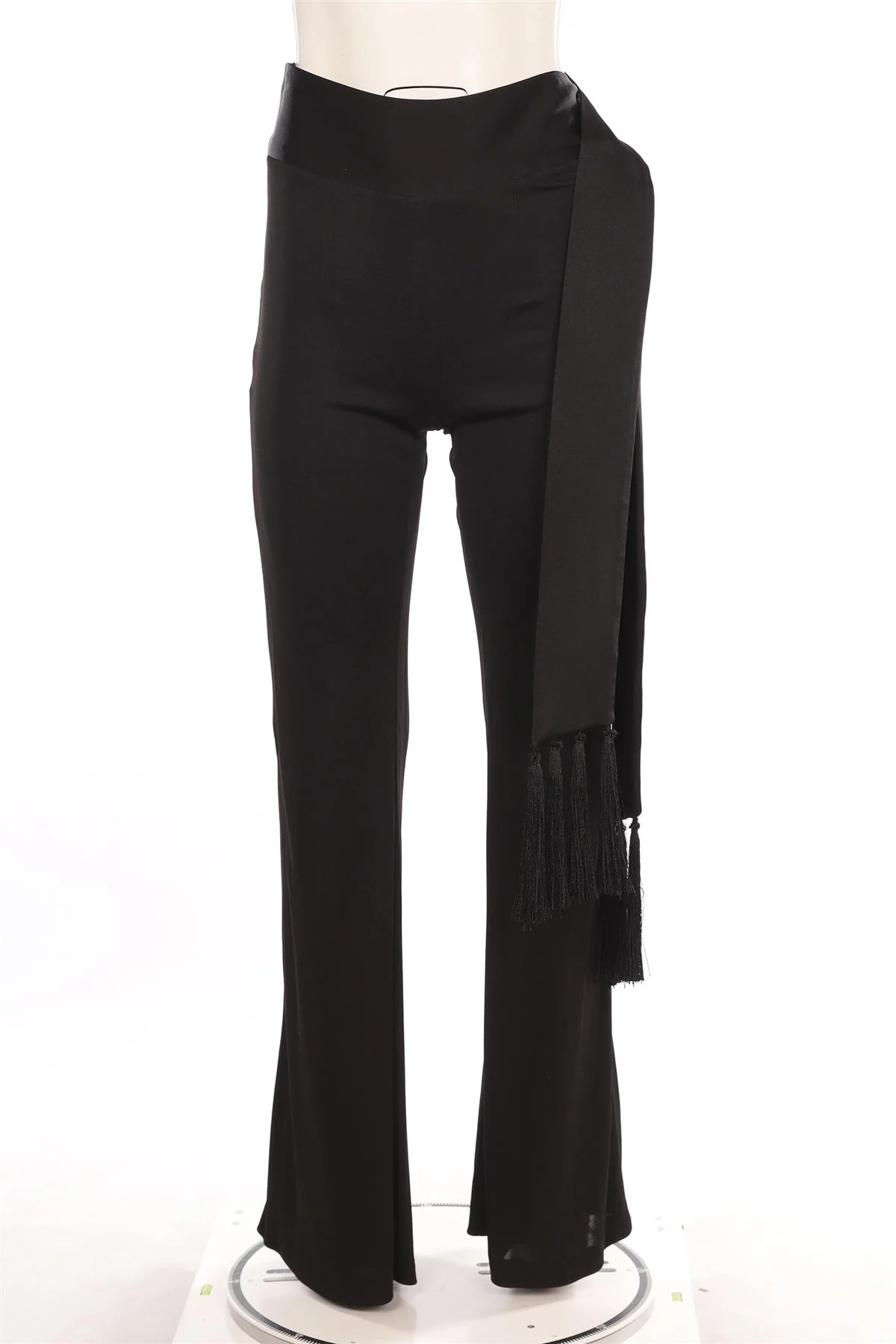 GALVAN LONDON BLACK SATIN FLARED PANTS FR 36 UK 8 - Image 2