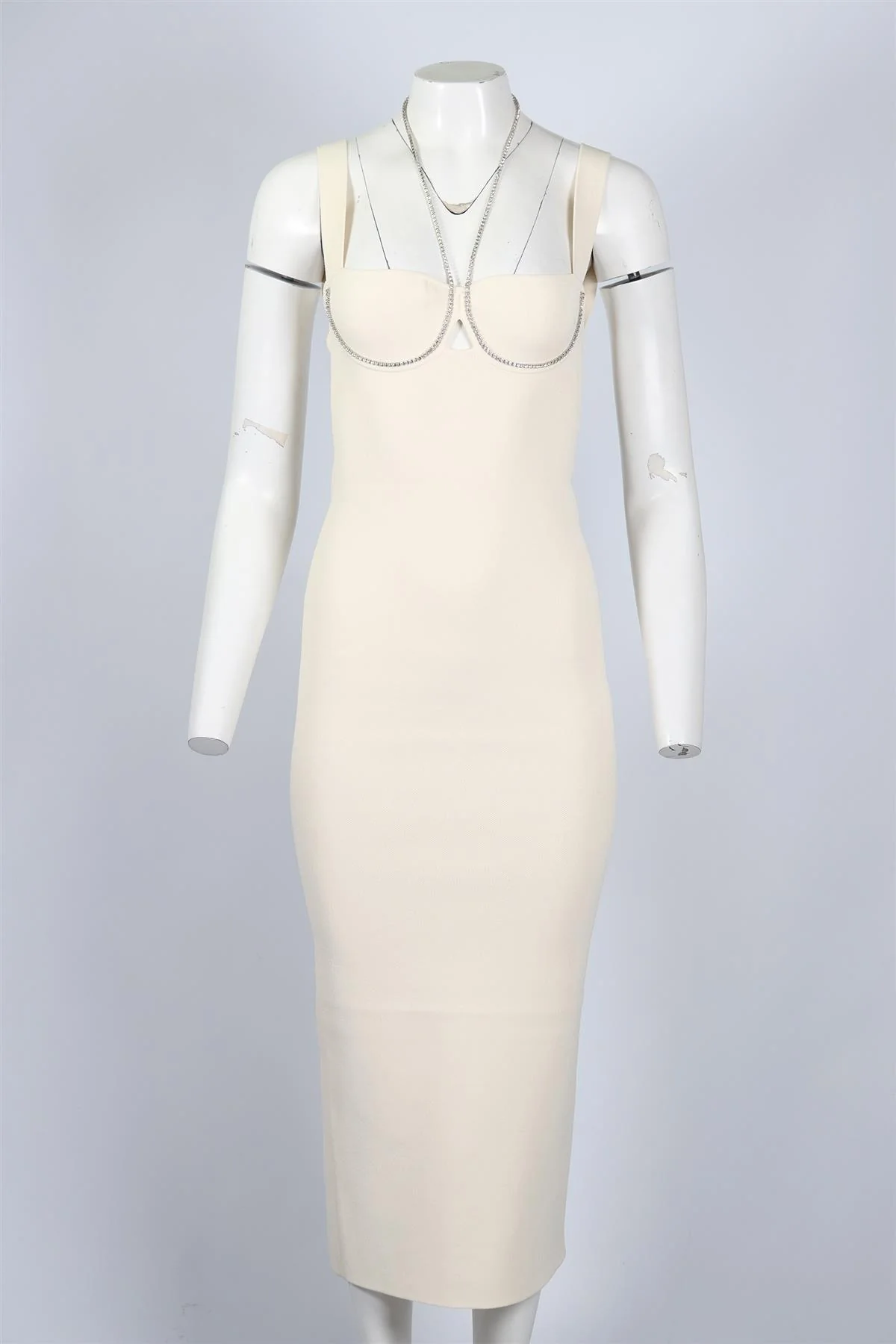 GALVAN LONDON CRYSTAL AND KNIT MIDI DRESS SMALL - Image 2