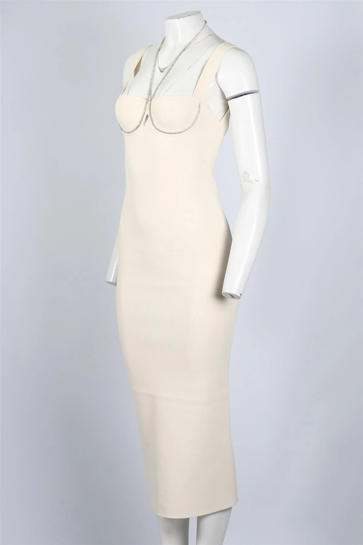 GALVAN LONDON CRYSTAL AND KNIT MIDI DRESS SMALL - Image 3