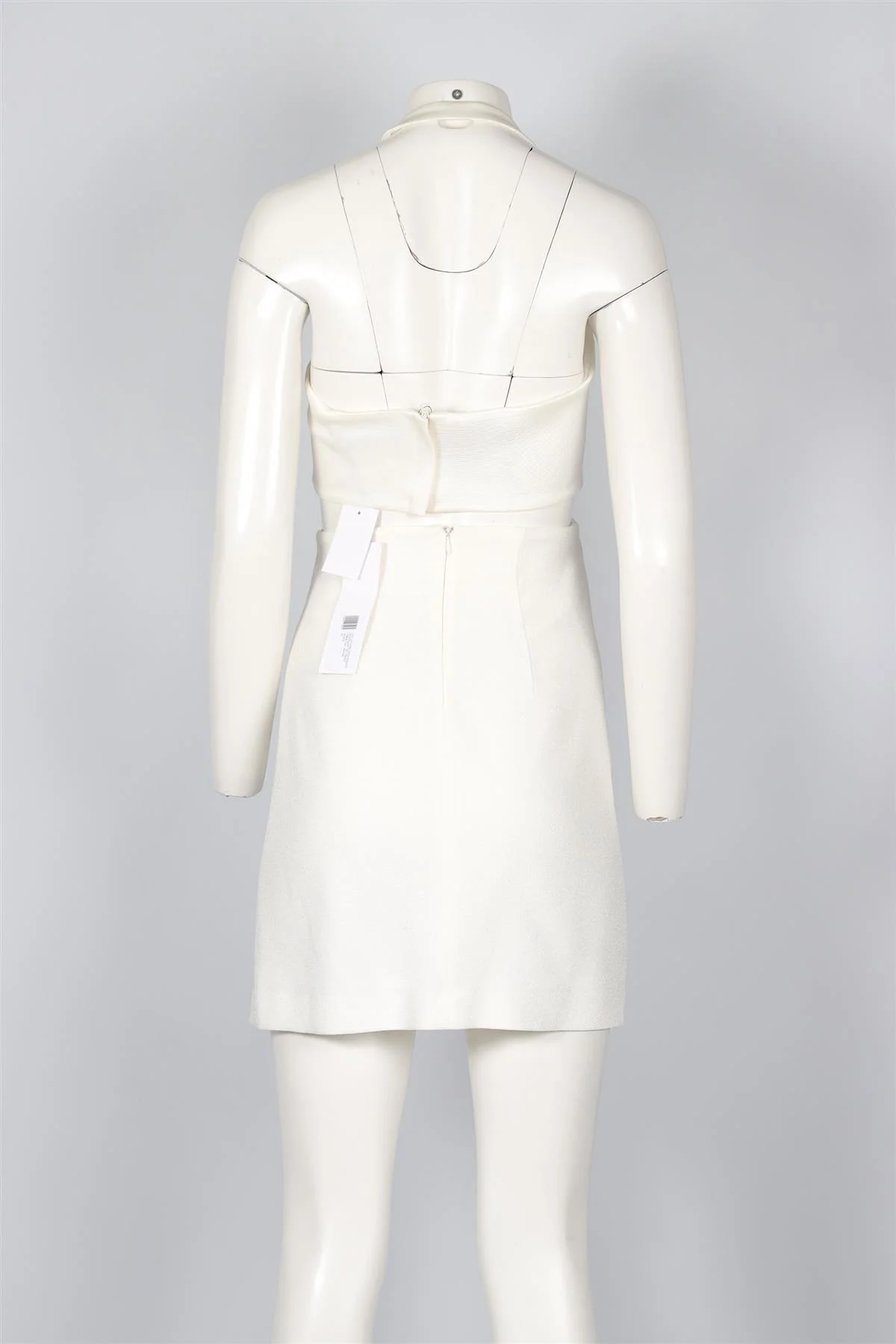 GALVAN LONDON WHITE CREPE MINI DRESS UK 8 - Image 4