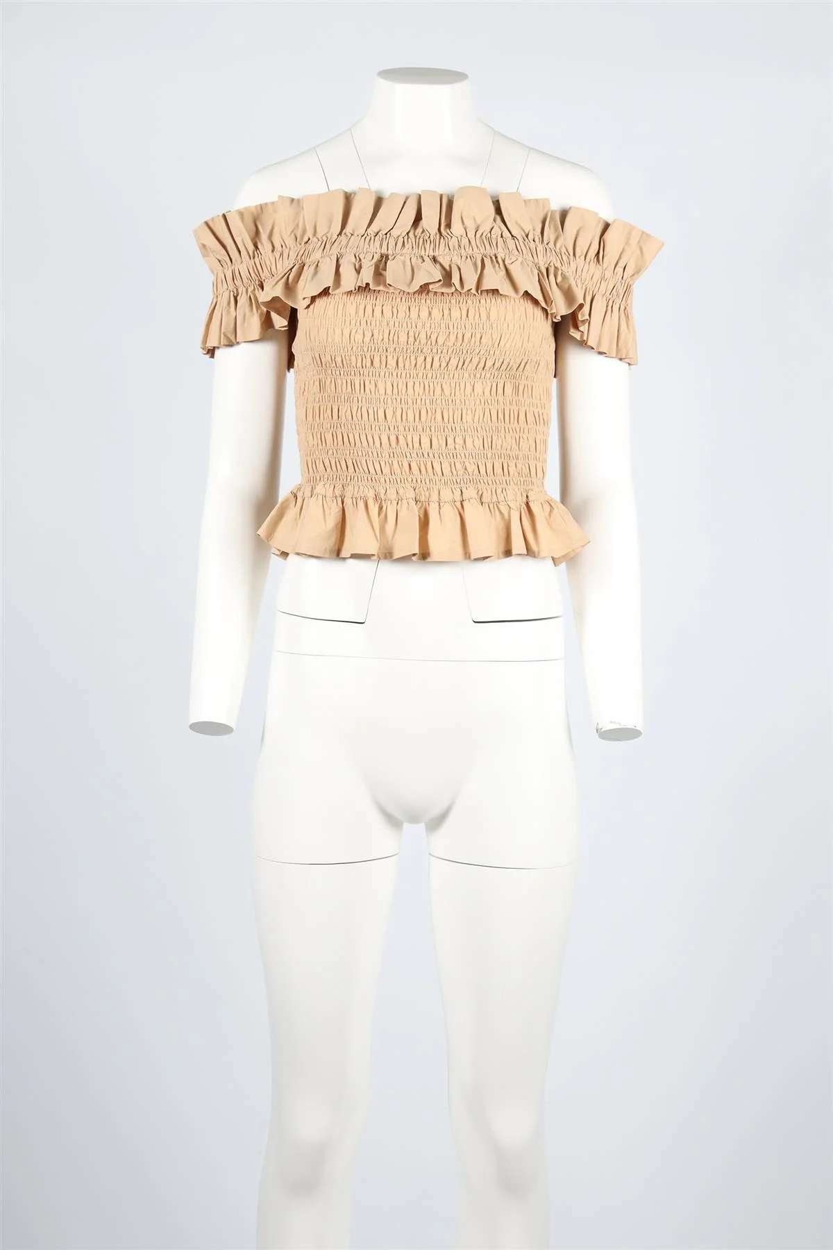 GANNI BEIGE COTTON TOP EU 34 UK 6 - Image 2