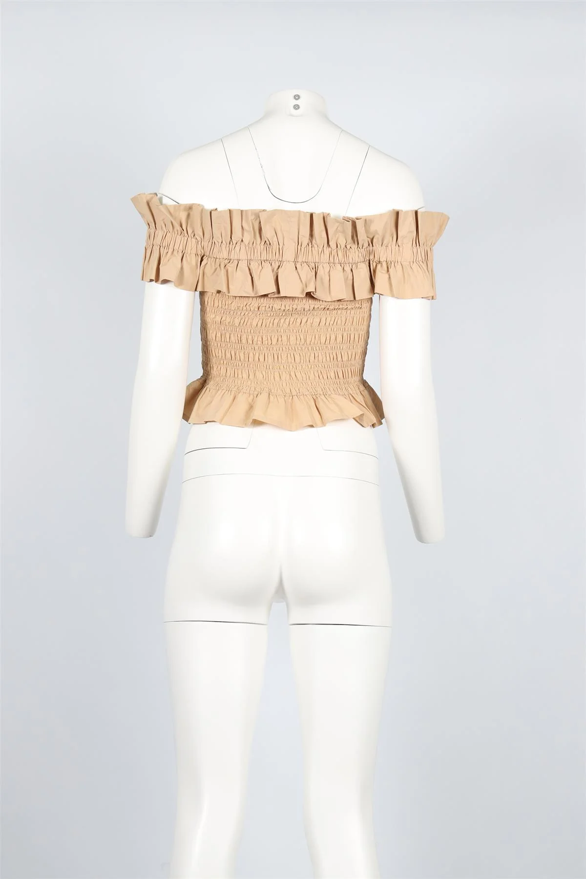 GANNI BEIGE COTTON TOP EU 34 UK 6 - Image 4