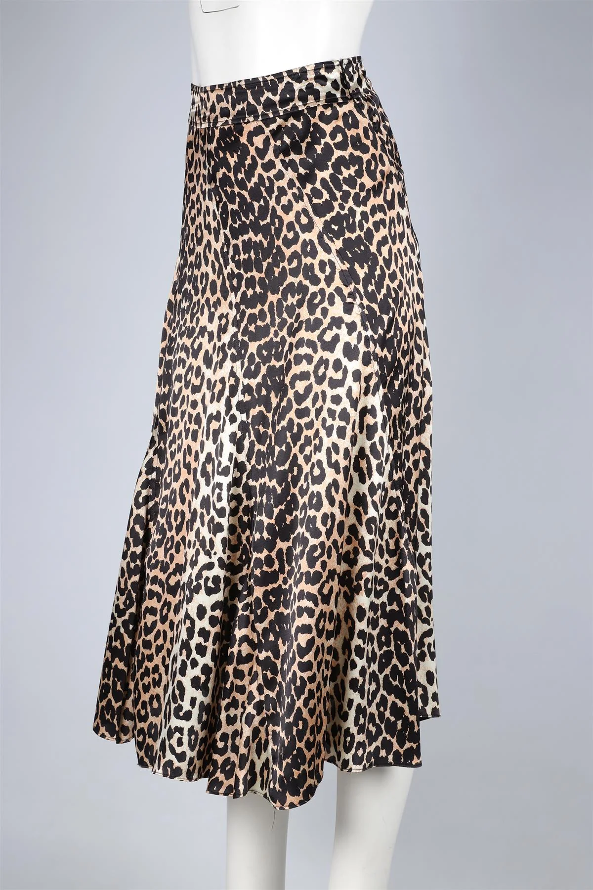 GANNI BEIGE SILK MAXI SKIRT UK 6 - Image 3