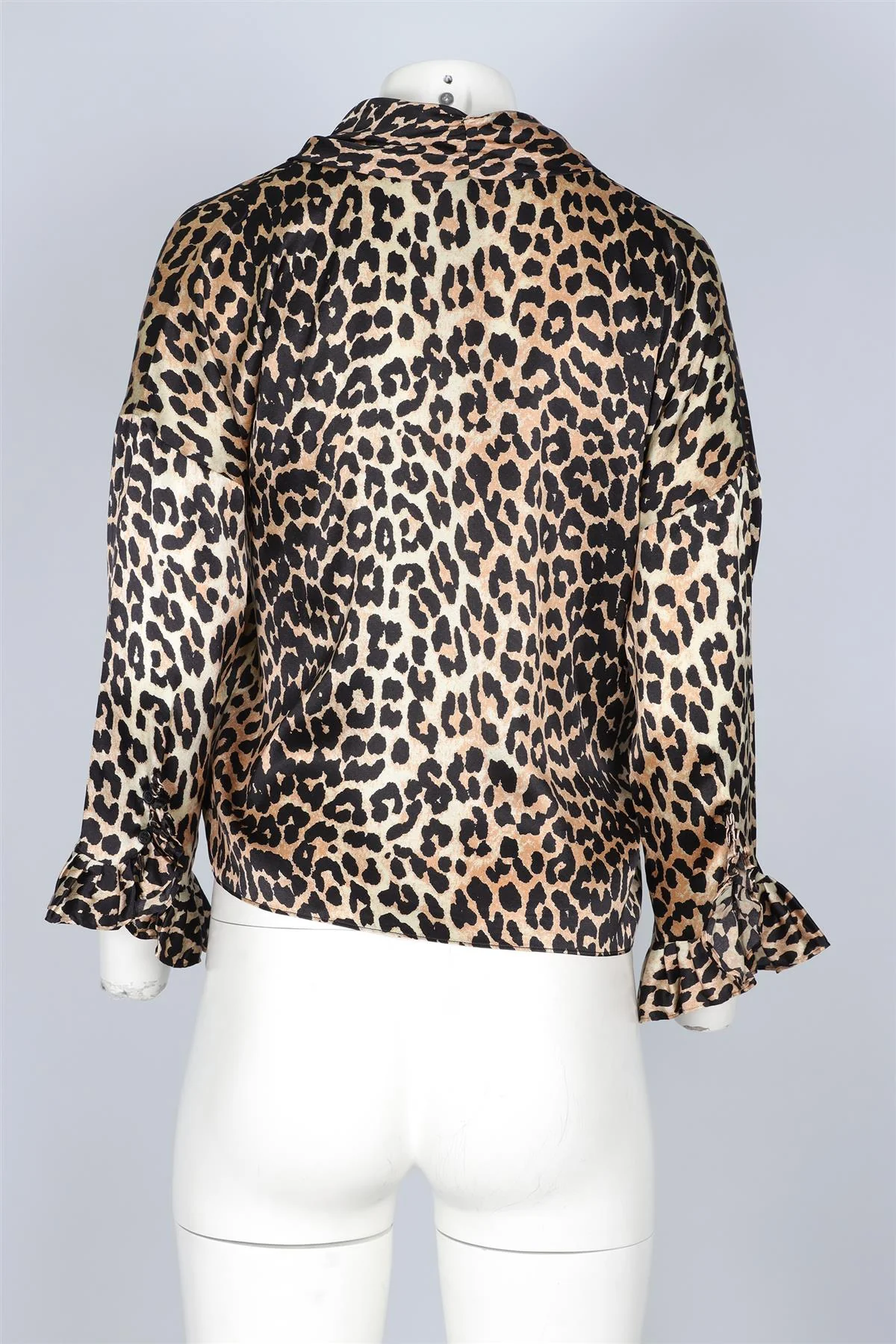 GANNI BEIGE SILK TOP UK 6 - Image 4