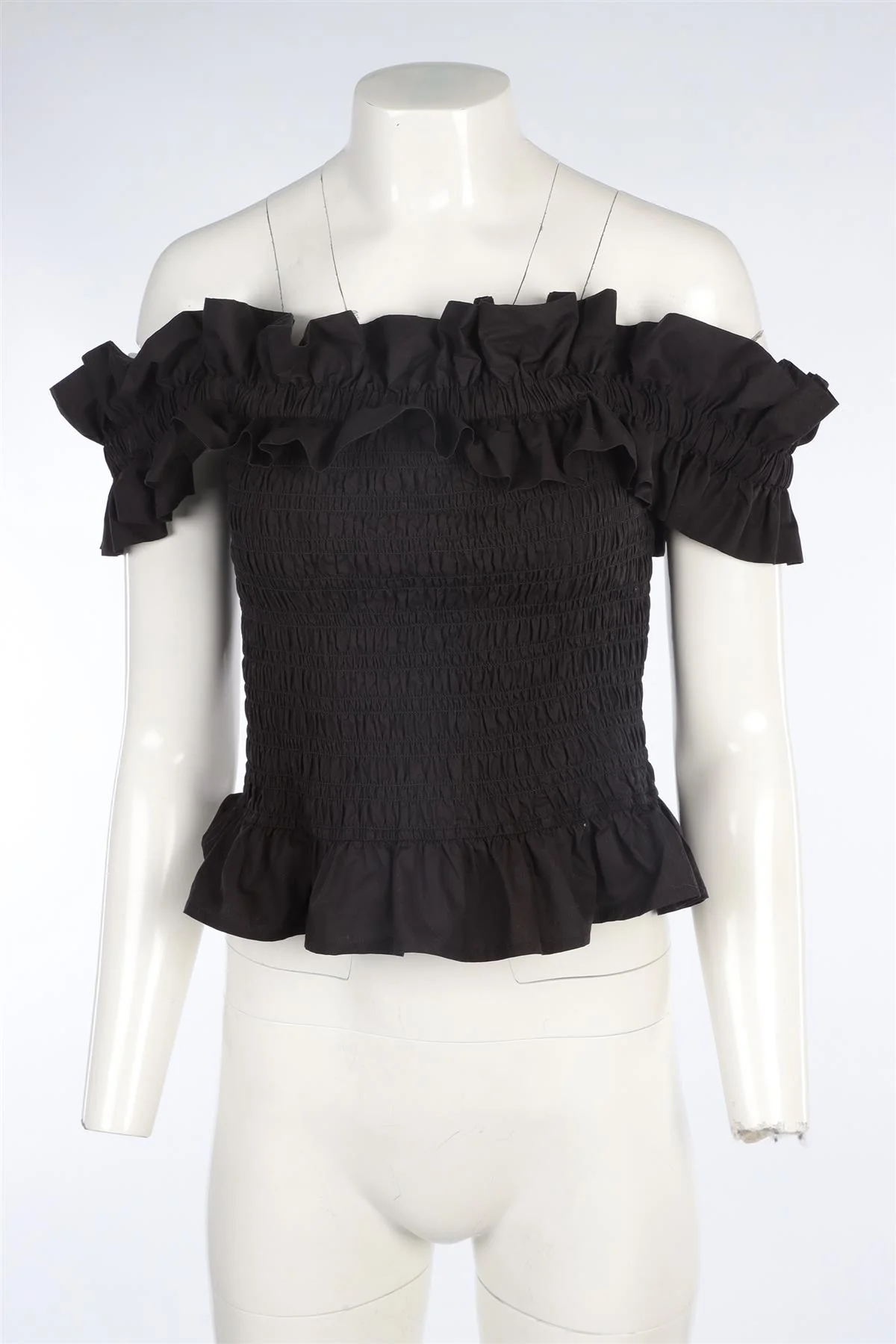 GANNI BLACK COTTON TOP EU 40 UK 12 - Image 2