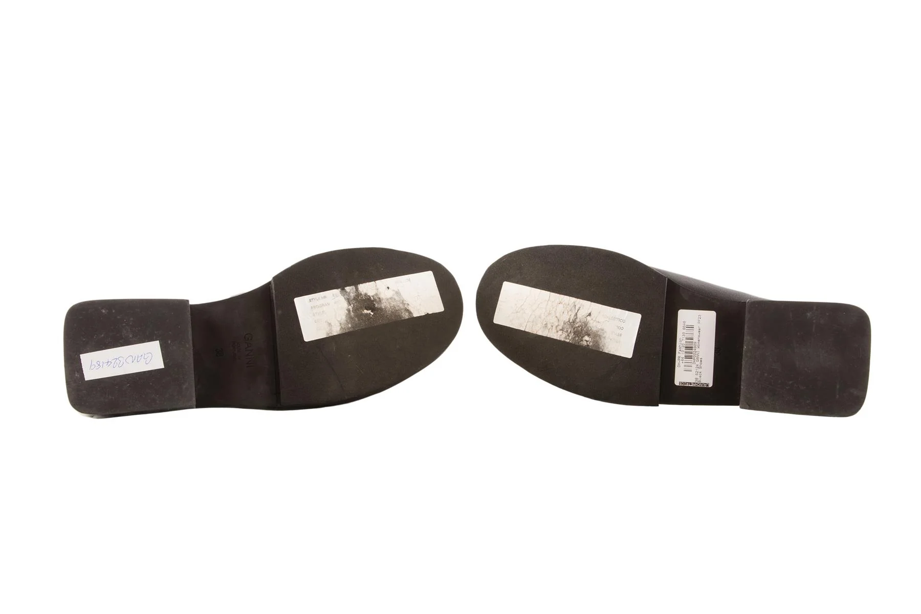 GANNI BLACK LEATHER LOAFERS EU 38 - Image 6
