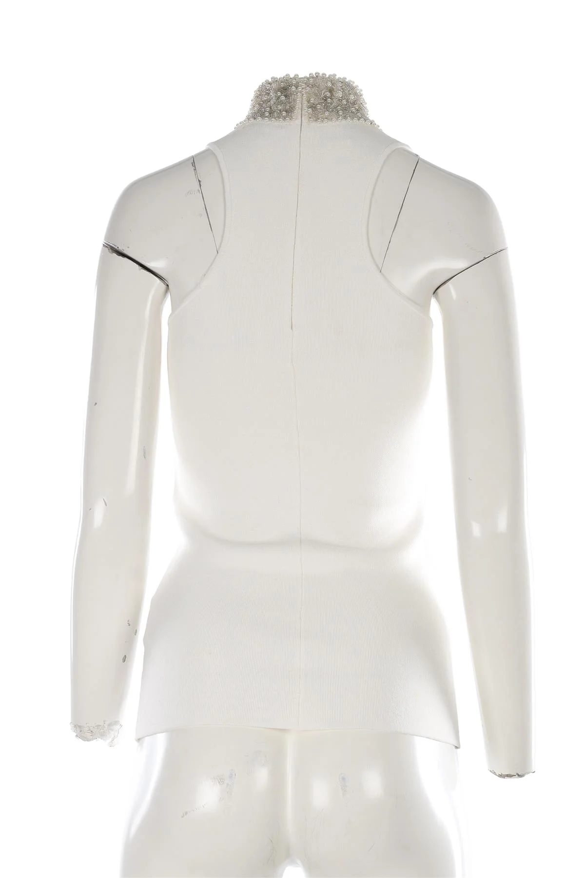 GANNI IVORY KNIT TOP XSMALL - Image 4