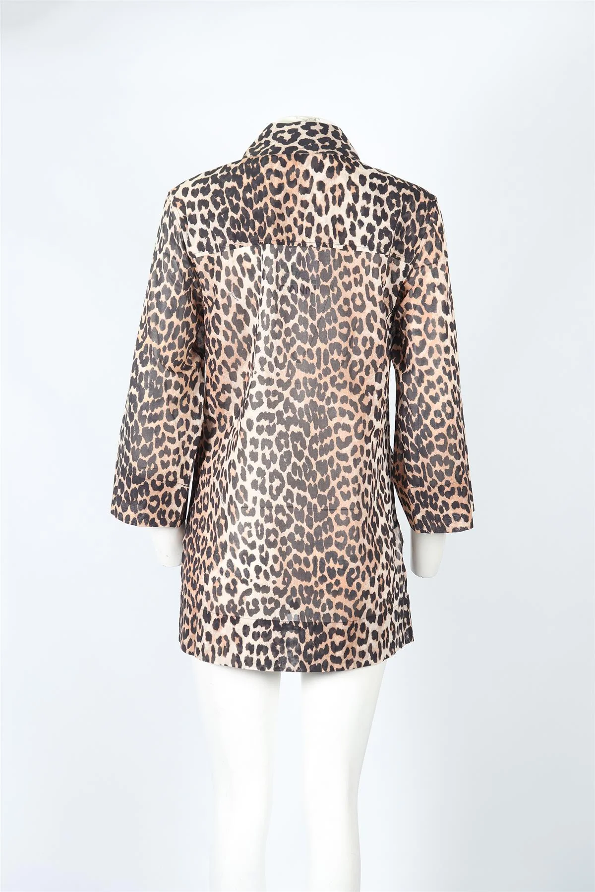 GANNI LEOPARD PRINT COTTON SHIRT DE 36 UK 10 - Image 4