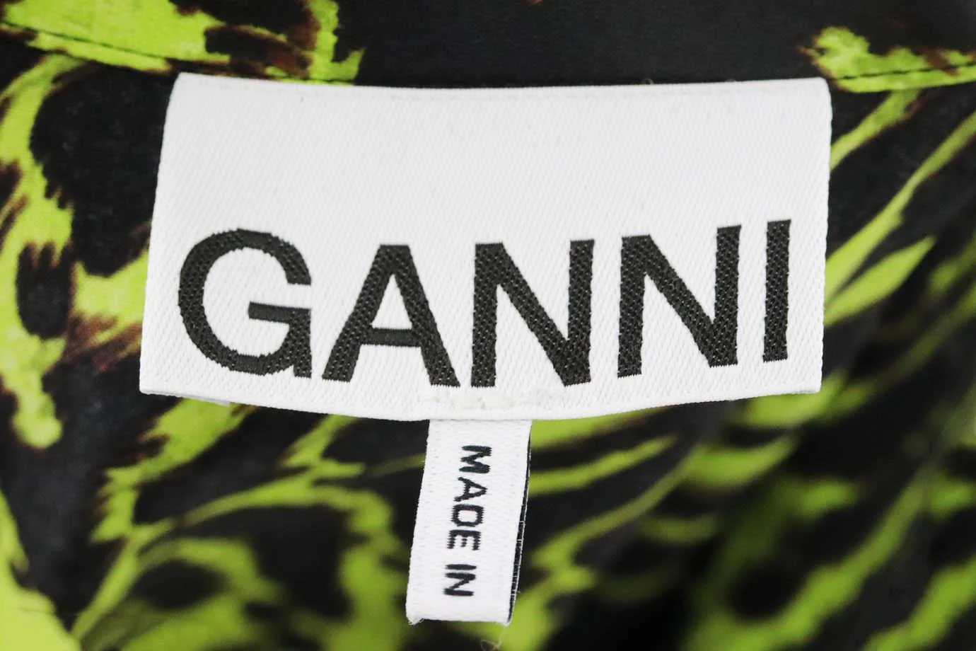 GANNI PRINTED SILK SATIN MINI DRESS DE 42 UK 16 - Image 5