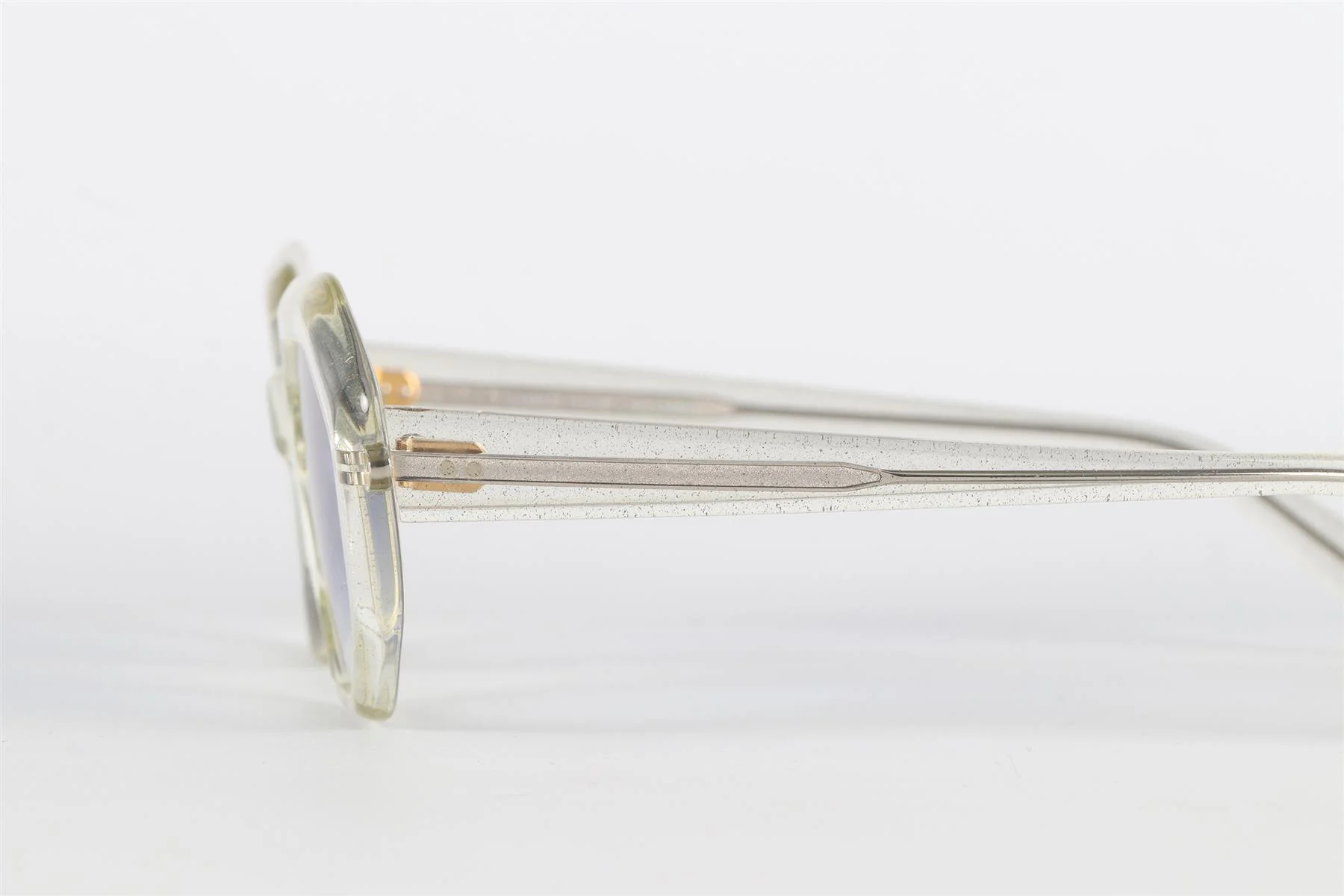 GARRETT LEIGHT CLEAR HEXAGON FRAME ACETATE SUNGLASSES - Image 5