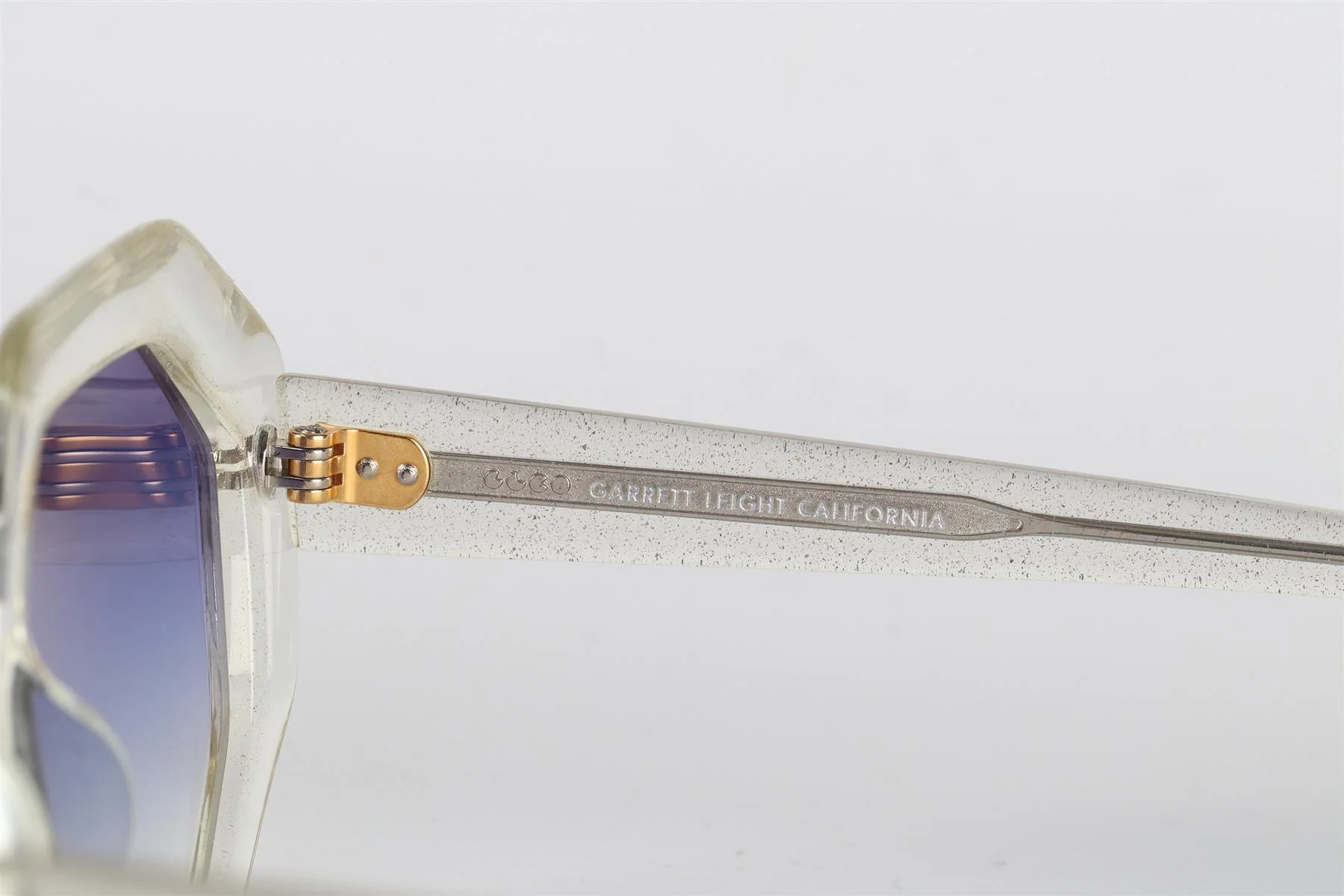 GARRETT LEIGHT CLEAR HEXAGON FRAME ACETATE SUNGLASSES - Image 6