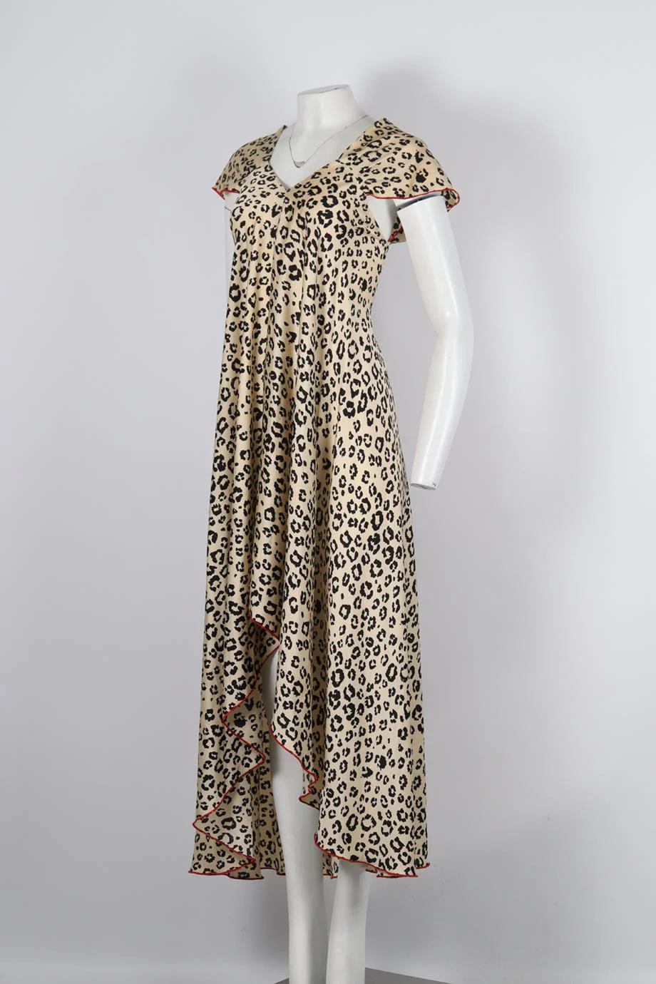 GEM LONDON LEOPARD PRINT CREPE MAXI DRESS SMALL - Image 3
