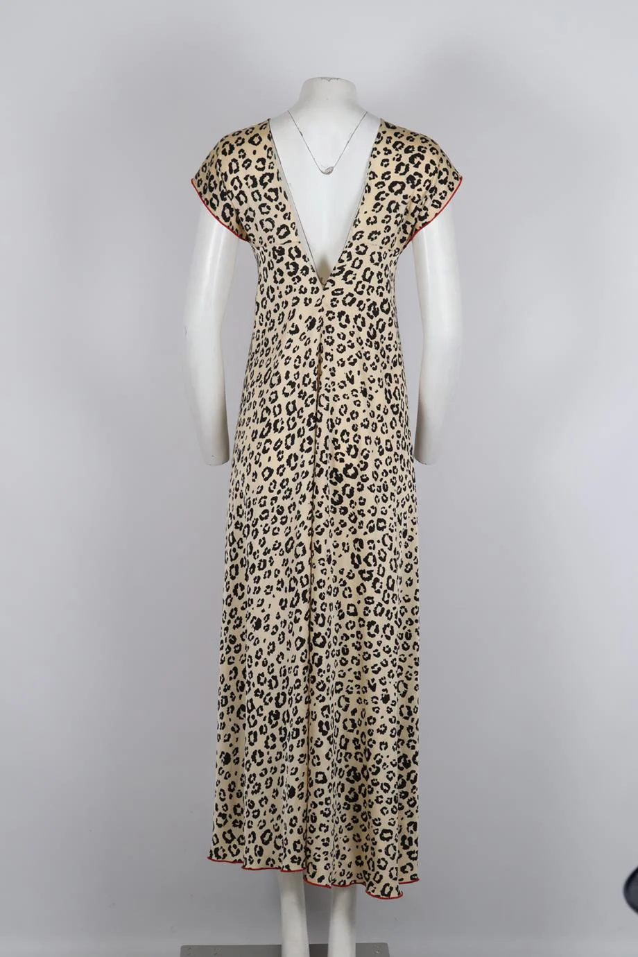 GEM LONDON LEOPARD PRINT CREPE MAXI DRESS SMALL - Image 4