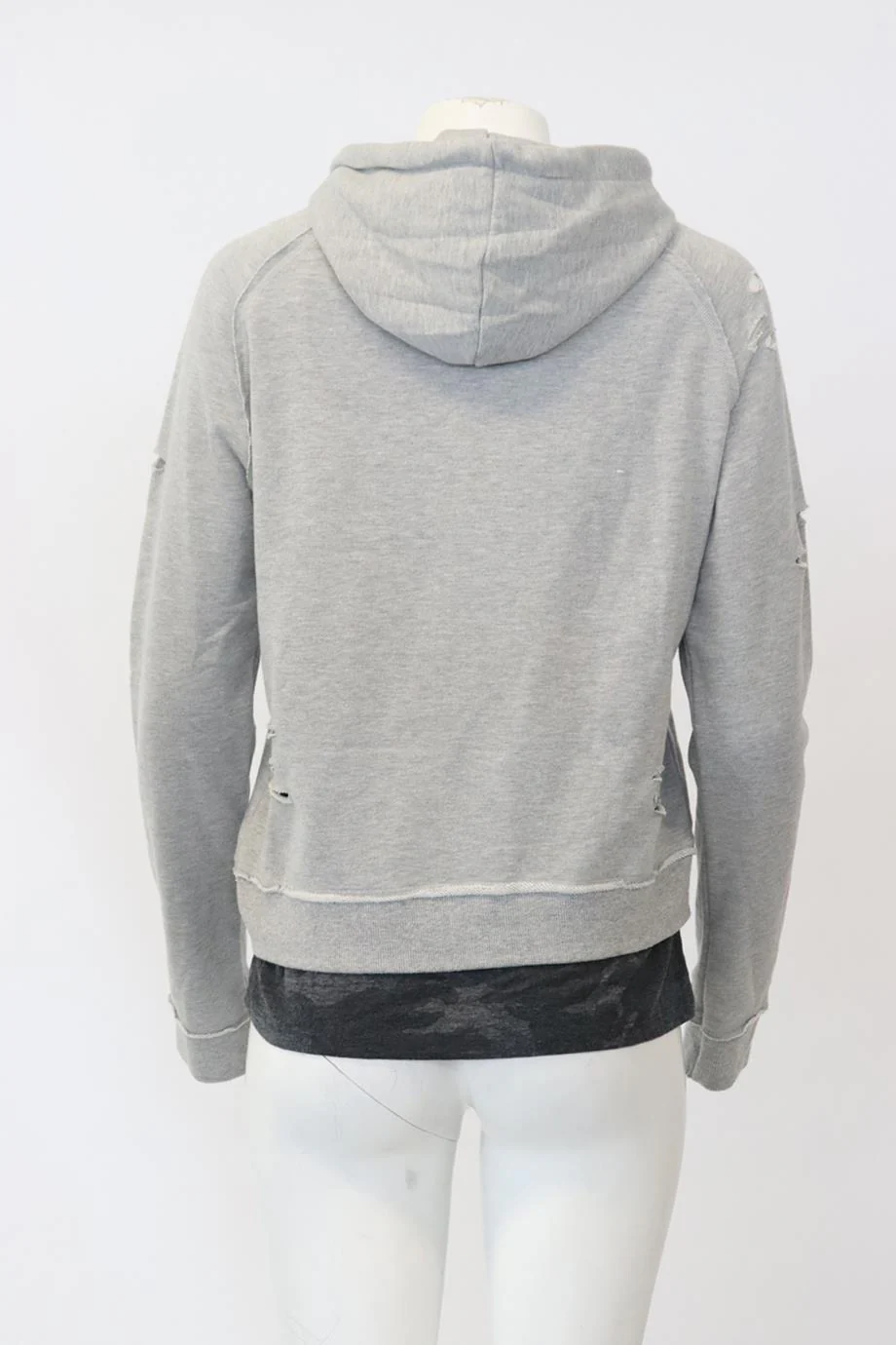 GENERATION LOVE DISTRESSED COTTON JERSEY HOODIE SMALL - Image 4